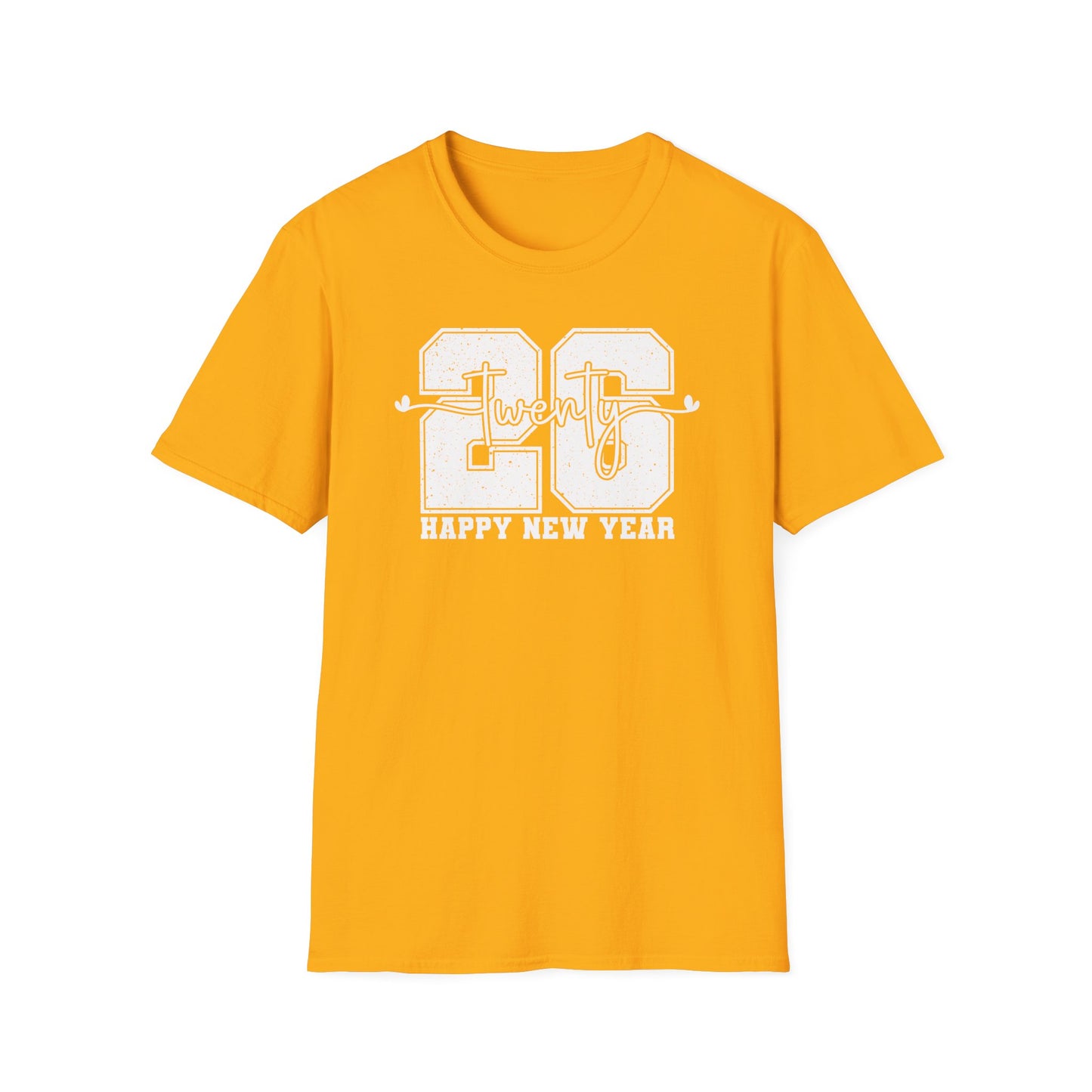 Happy New Year 2026 T-Shirt – Distressed Varsity 26 Twenty New Year Shirt, Retro College Style NYE Tee, New Year’s Eve Party Graphic Top