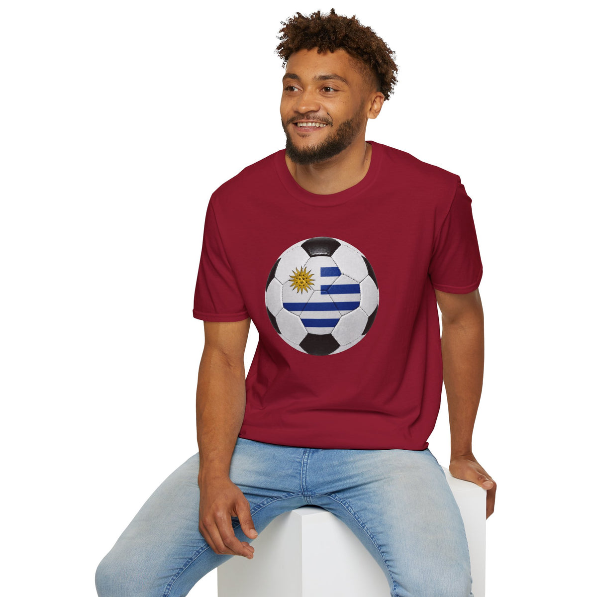 Uruguay Soccer Ball Shirt, Uruguay Futbol Tee, Blue White Soccer T-Shirt, Game Day Fan Shirt, Sports Gift