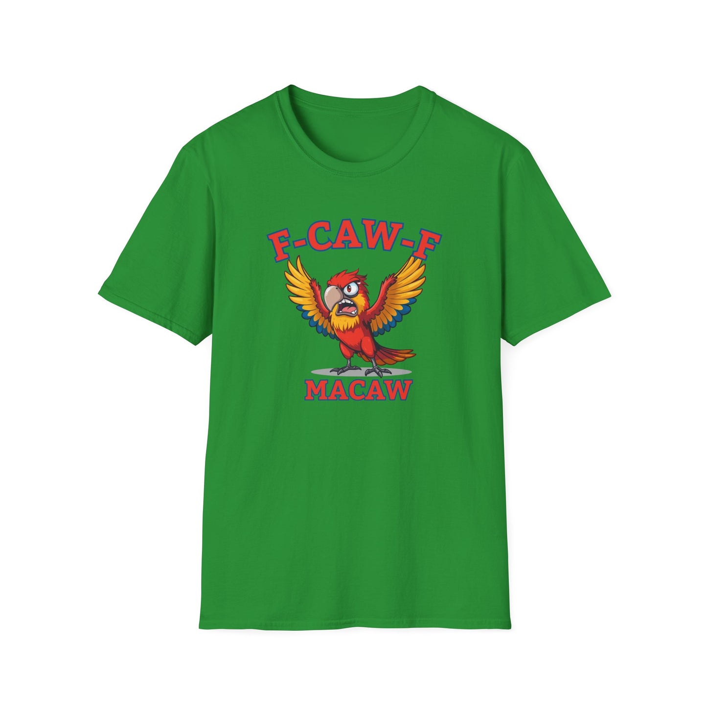 Funny F-CAW-F Macaw Parrot T-Shirt, Parrot Lover Shirt, Macaw Tee, Humorous Top, Macaw Parrot Apparel, Gift for him, Gift for her