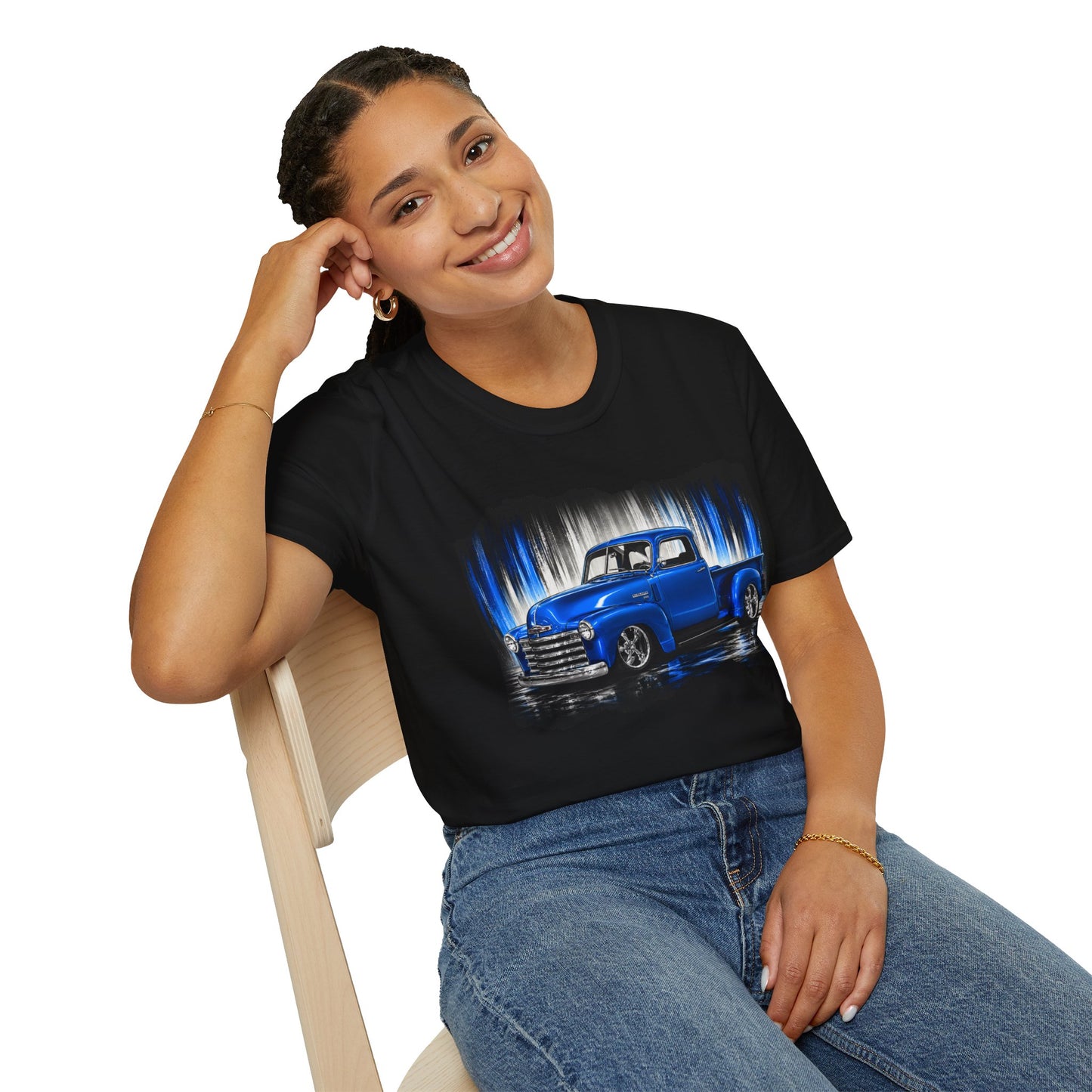 Vintage Truck Shirt, Blue Pickup Truck Tee, Classic Truck Graphic Shirt, Truck Enthusiast Gift, Retro Auto Unisex Tee