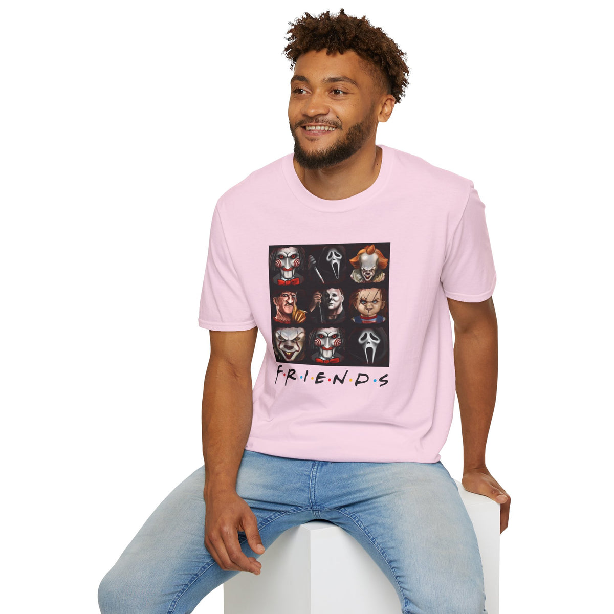 Horror Movie Villains Halloween Softstyle T-Shirt, Scary Movie Tee, Halloween Shirt, Horror Movie Fan Gift, Horror Movie Characters