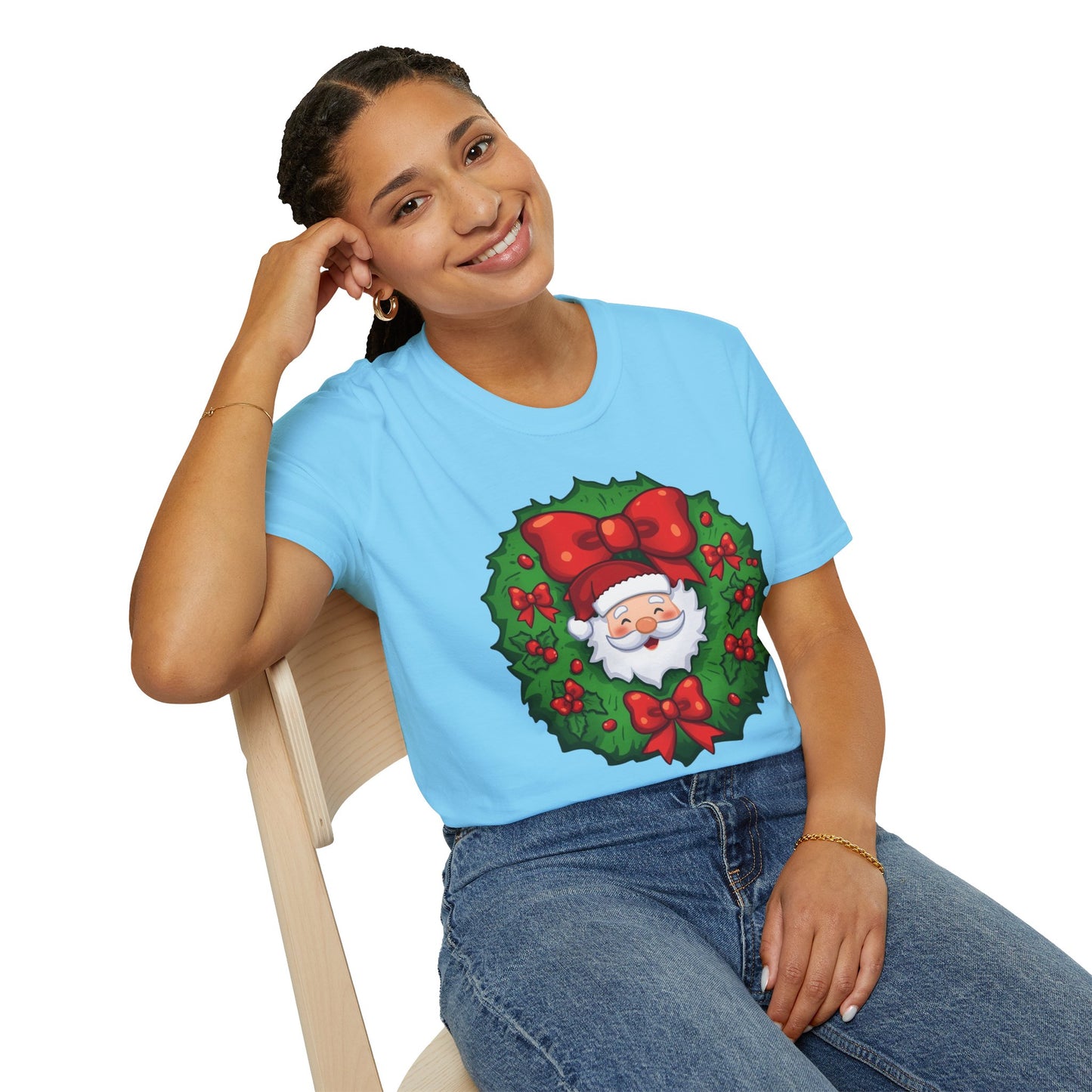 Santa Wreath Shirt, Family Christmas Shirts, Christmas T Shirt, Holiday Shirt, Cute Xmas Shirt for the family, Holiday Gift