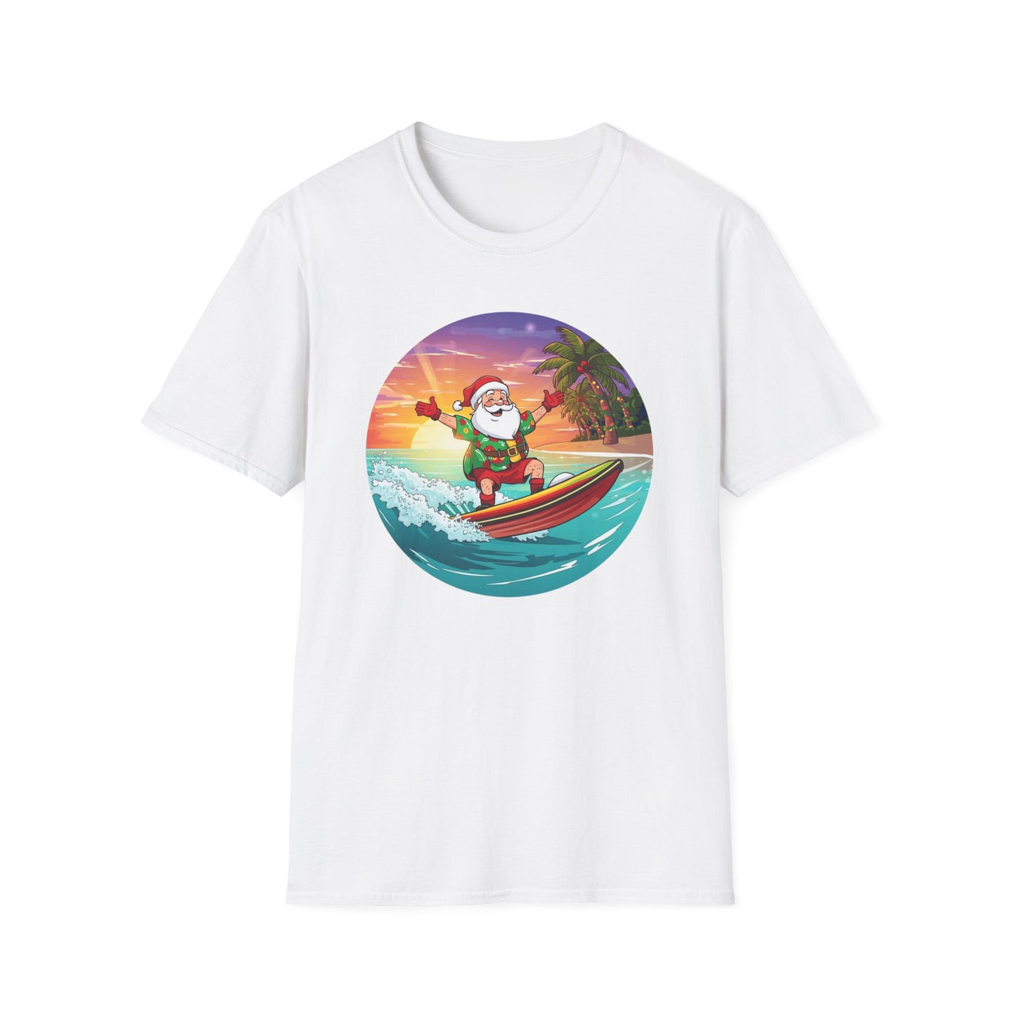 Tropical Surfing Santa Shirt, Family Christmas Shirts, Christmas T Shirt, Holiday Shirt, Cute Xmas Shirt for the family, Holiday Gift