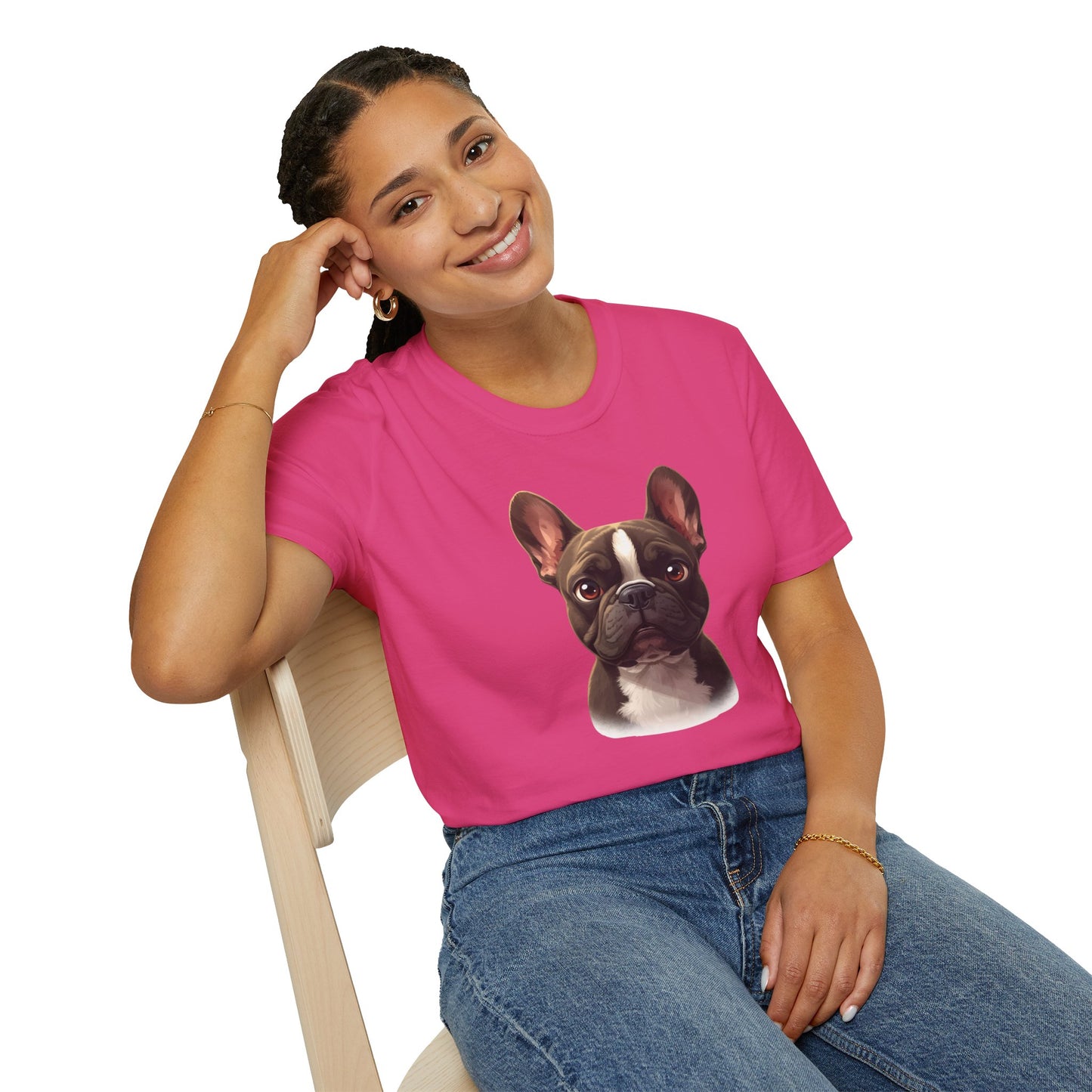 French Bulldog Dog Portrait Shirt – Frenchie Dog Lover Gift, Cute Dog Mom Tee, Dog Dad Shirt, Pet Breed Apparel