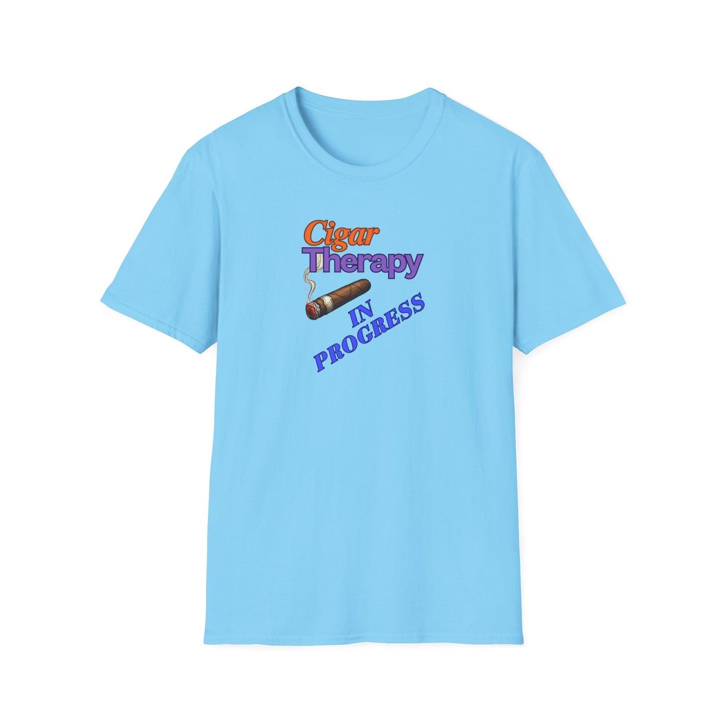 Cigar Therapy in Progress Unisex T-Shirt, BBQ Pool Party Shirt, Fathers Day Gift, Relaxation Leisure, Cigar lover Gift, Grandpa Gift