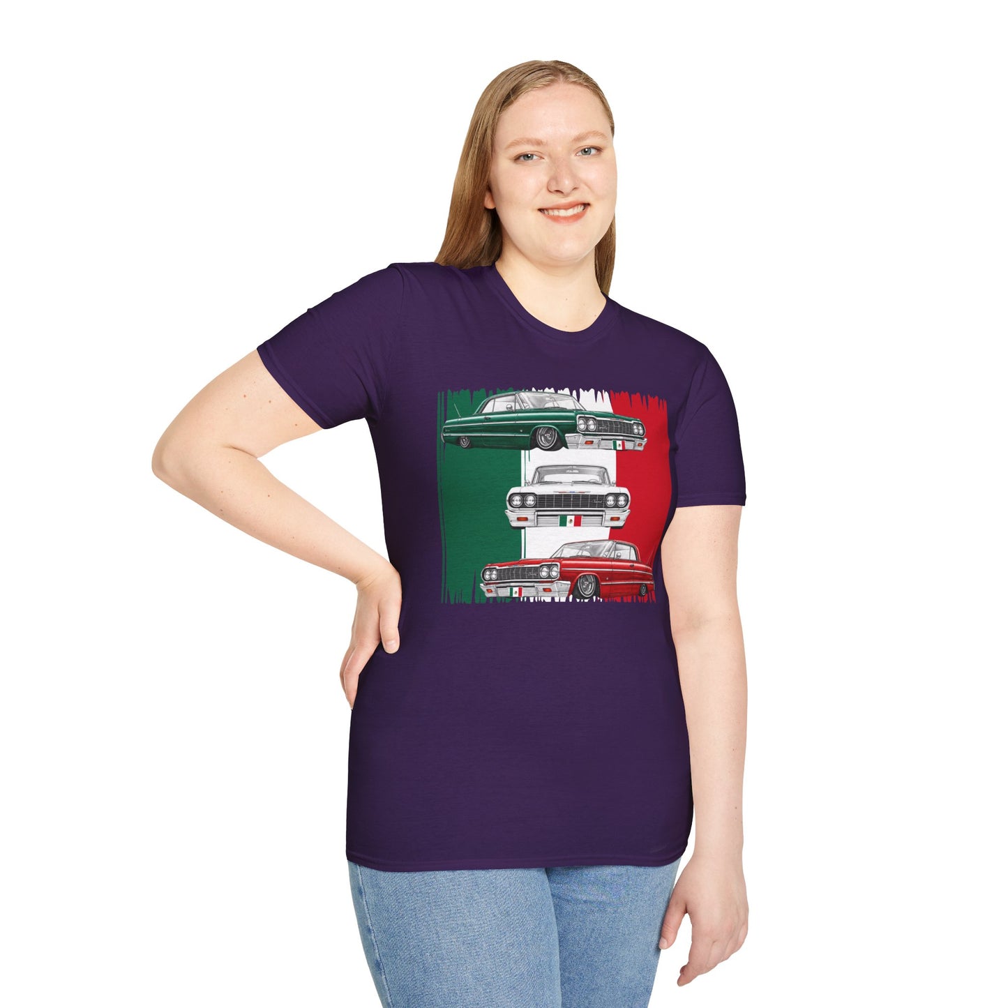 Lowrider Shirt, Mexican Flag Classic Car Tee, Vintage Car Graphic Shirt, Car Enthusiast Gift, Retro Auto Unisex Tee