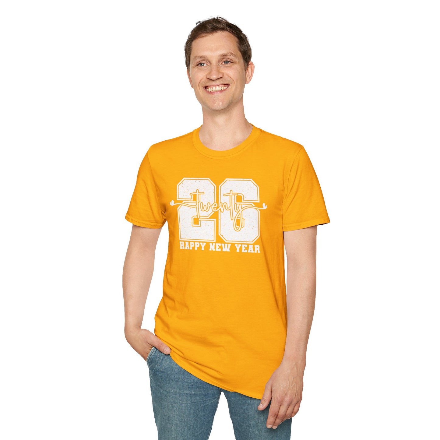 Happy New Year 2026 T-Shirt – Distressed Varsity 26 Twenty New Year Shirt, Retro College Style NYE Tee, New Year’s Eve Party Graphic Top