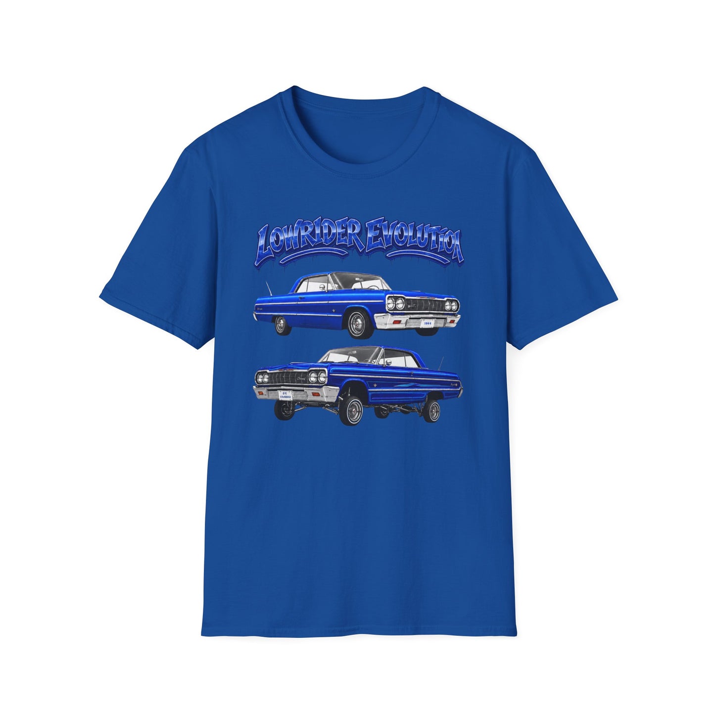 Classic Lowrider Shirt, Lowrider Evolution Tee, Blue Vintage Car Shirt, Car Enthusiast Gift, Retro Auto Graphic Tee