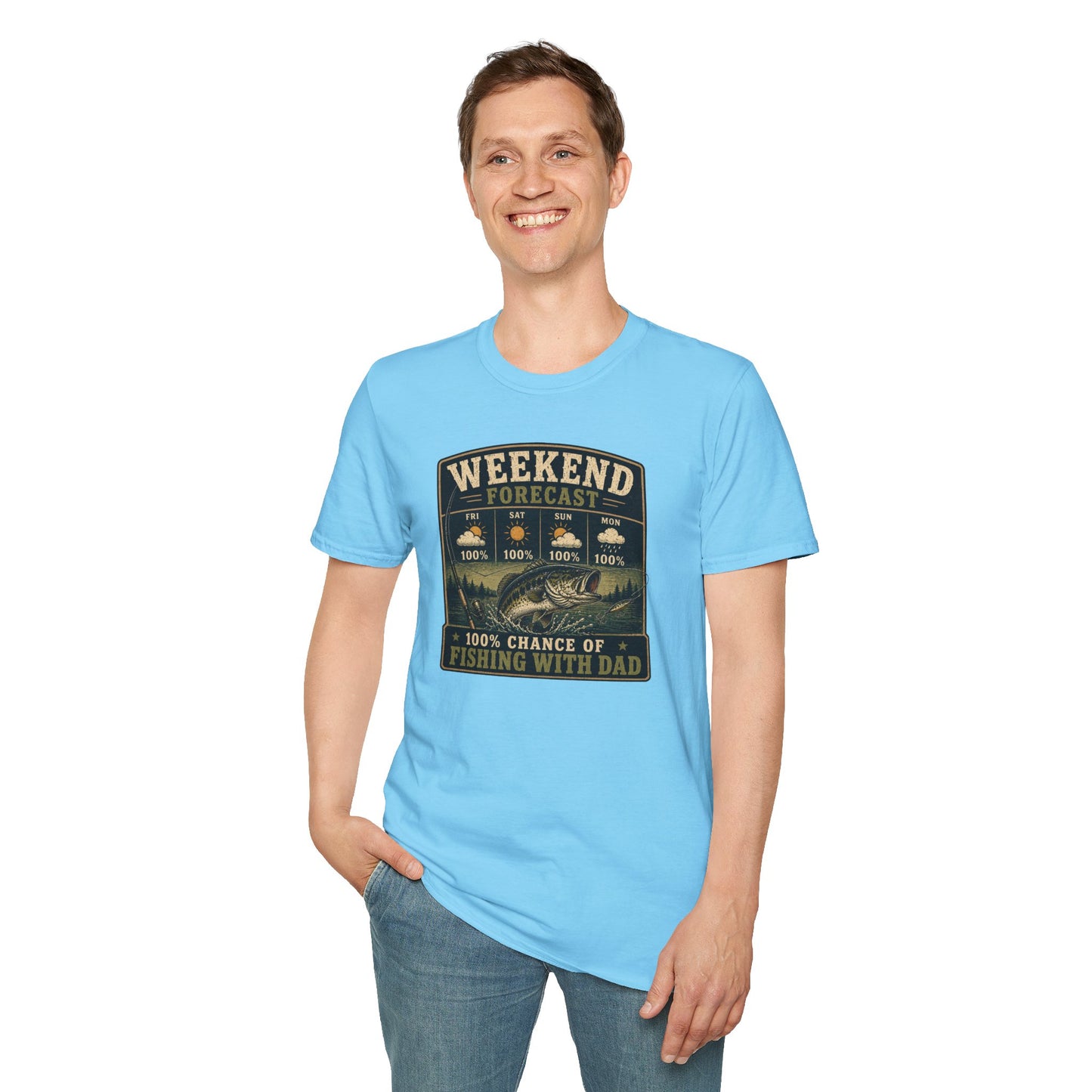 Fishing Dad Shirt, Weekend Forecast Fishing with Dad Tee, Bass Fishing T-Shirt, Fathers Day Gift for Dad, Fisherman Shirt