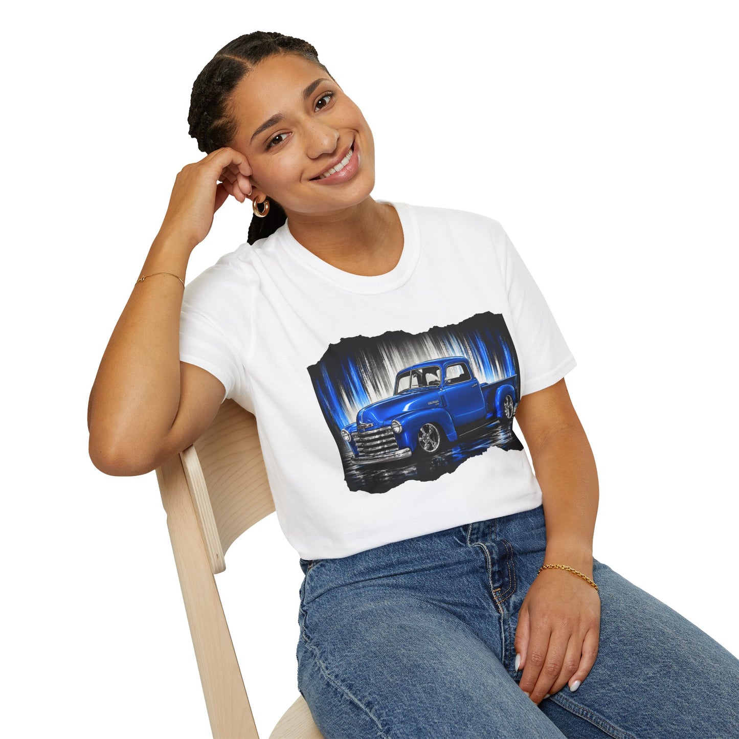 Vintage Truck Shirt, Blue Pickup Truck Tee, Classic Truck Graphic Shirt, Truck Enthusiast Gift, Retro Auto Unisex Tee