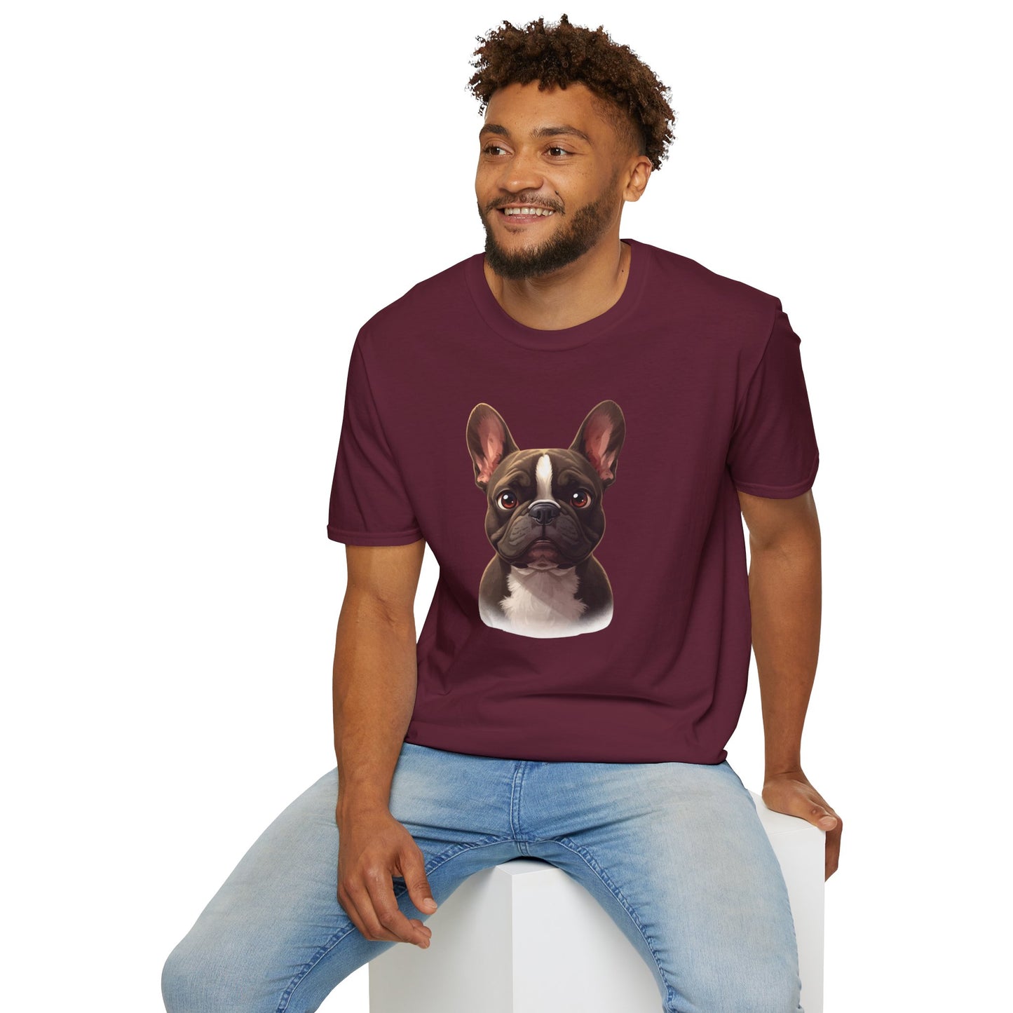 French Bulldog Dog Portrait Shirt – Frenchie Dog Lover Gift, Cute Dog Mom Tee, Dog Dad Shirt, Pet Breed Apparel