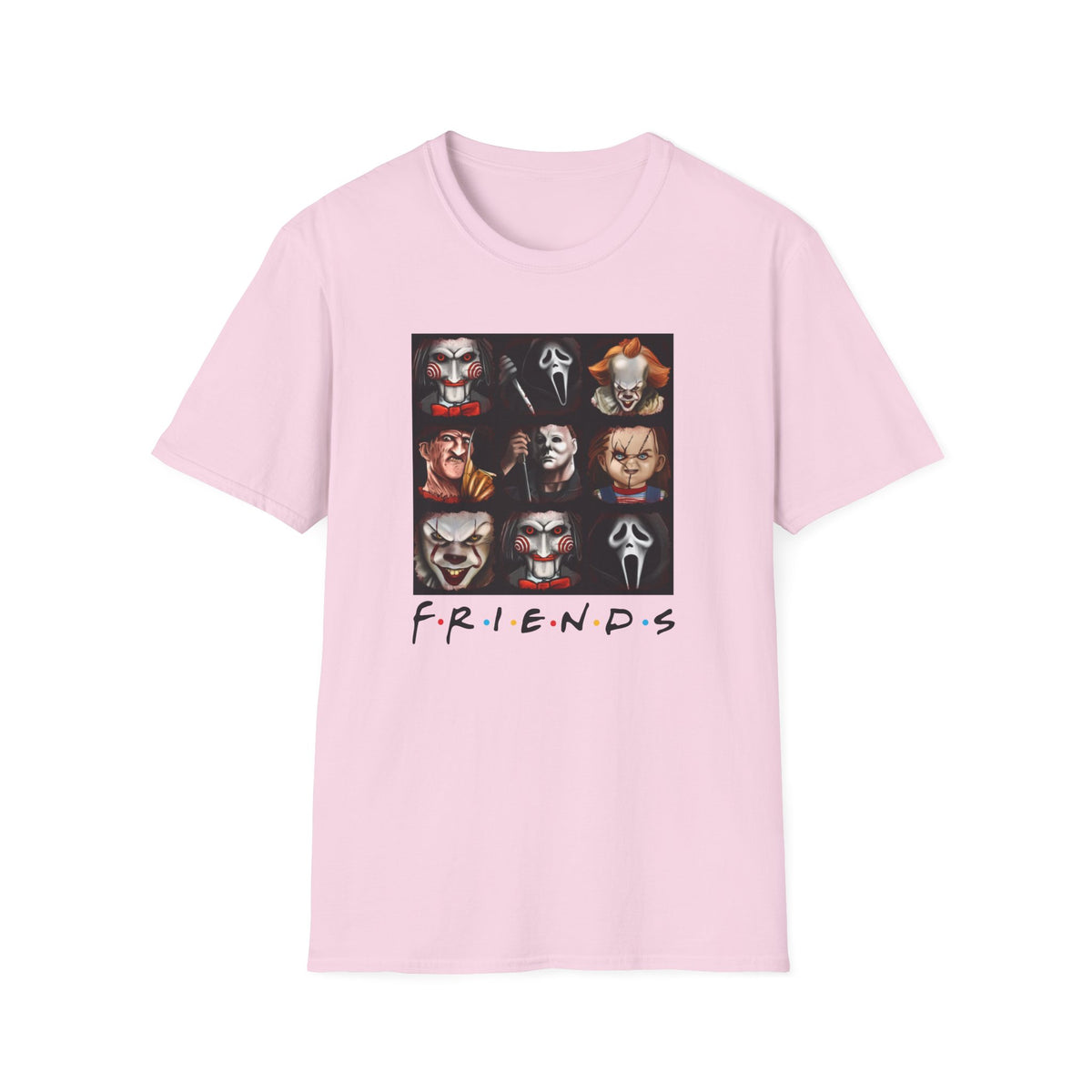 Horror Movie Villains Halloween Softstyle T-Shirt, Scary Movie Tee, Halloween Shirt, Horror Movie Fan Gift, Horror Movie Characters