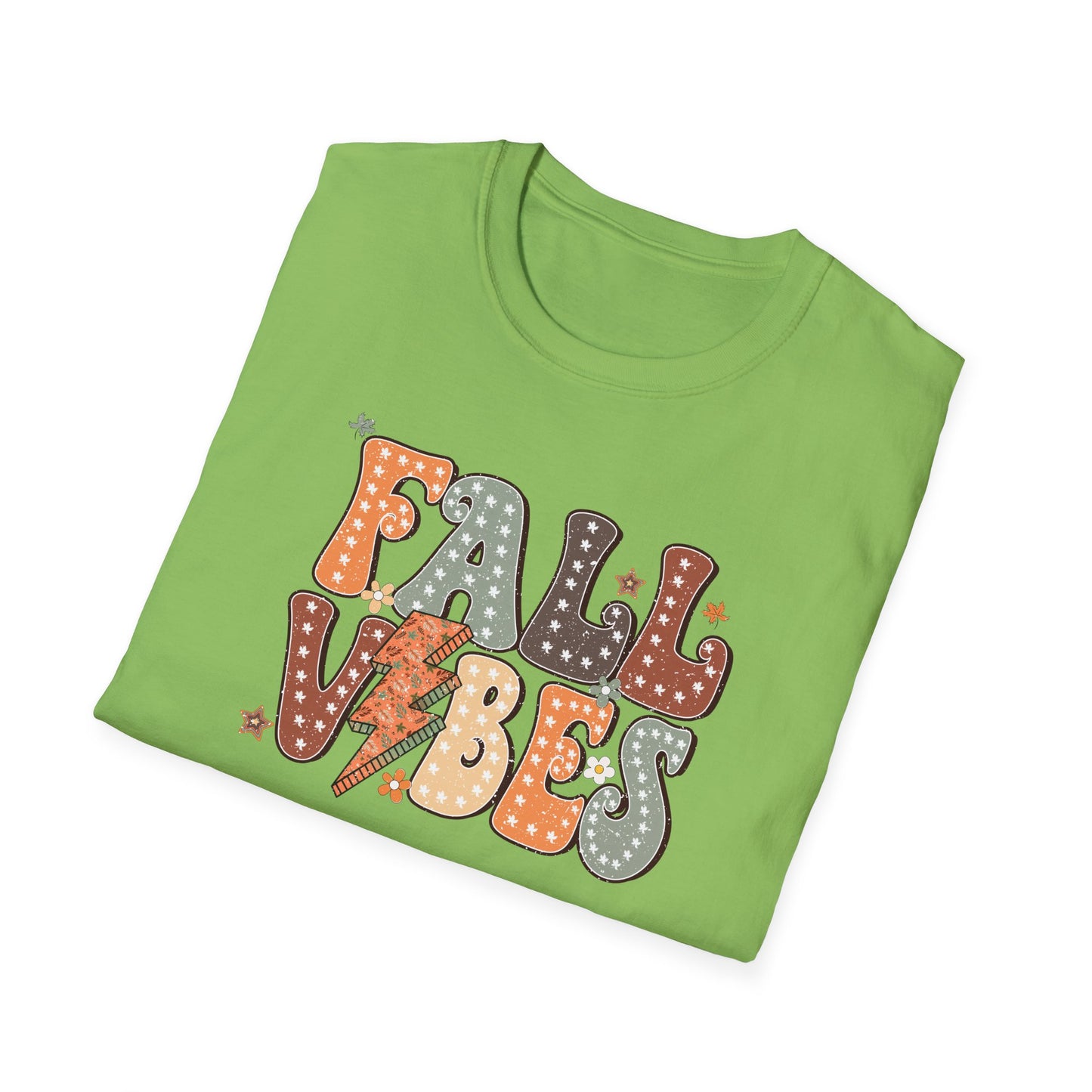 Fall Vibes T-Shirt, Autumn Graphic Tee, Cozy Shirt, Relaxing Casual Top, Seasonal Clothing, Thanksgiving Tee, Friendsgiving gift