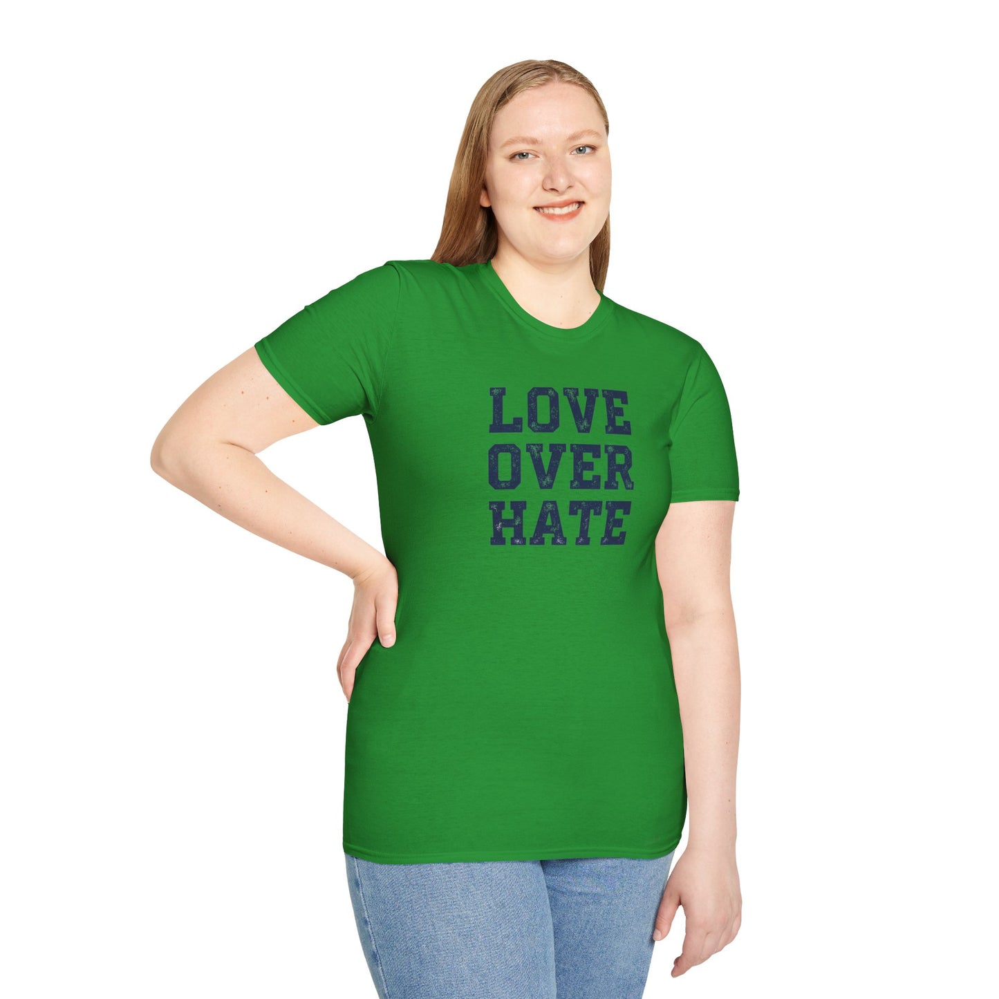 Love Over Hate T-Shirt – Inspirational Christian Shirt, Positive Message Tee, Motivational Faith Apparel