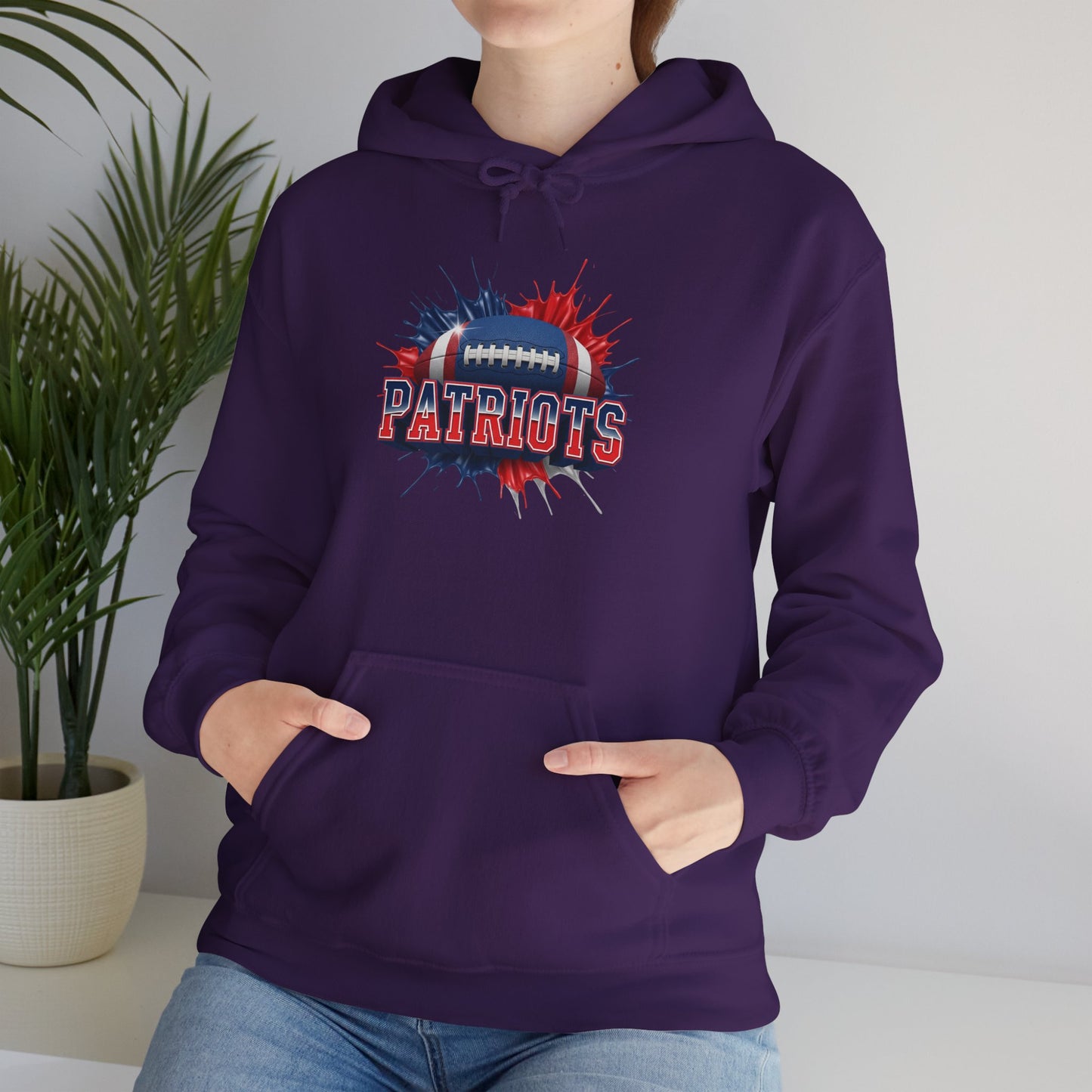 New England Football Hoodie, New England Team Hoodie, Football Gift for New England Fans, Game Day Sports Fan Apparel, Football Fan Gift