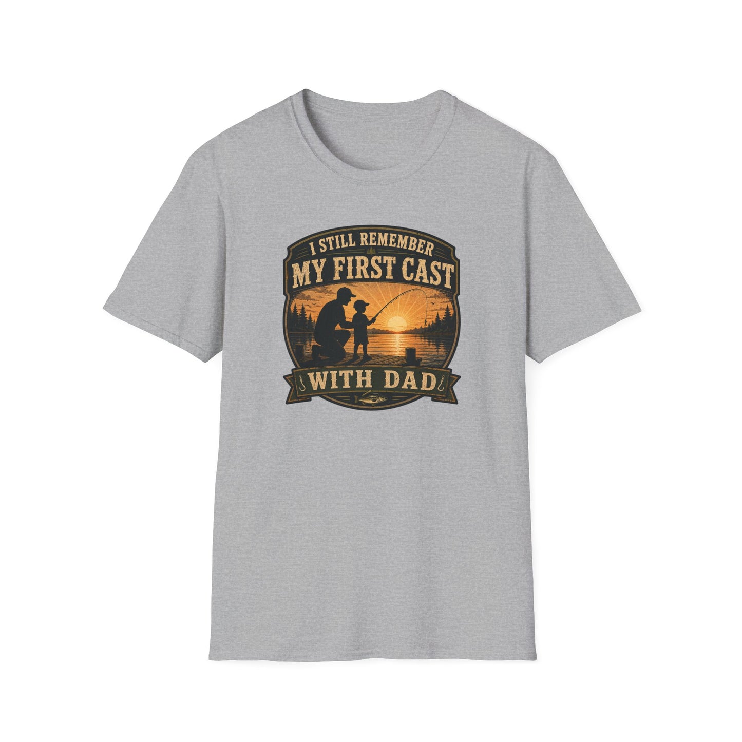 Fishing Dad Shirt, First Cast with Dad Tee, Fathers Day Fishing T-Shirt, Fisherman Gift, Dad and Son Fishing Shirt