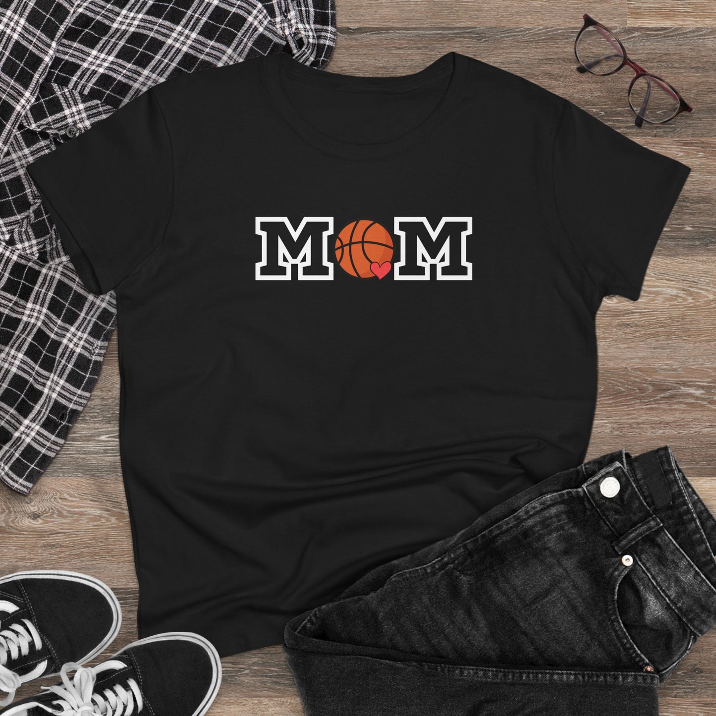 Basketball Mom Shirt, Sports Mom Gift, Cotton T-Shirt, Basketball Fan Apparel, Mother's Day Tee, Mom loves Basketball, Sports Mom