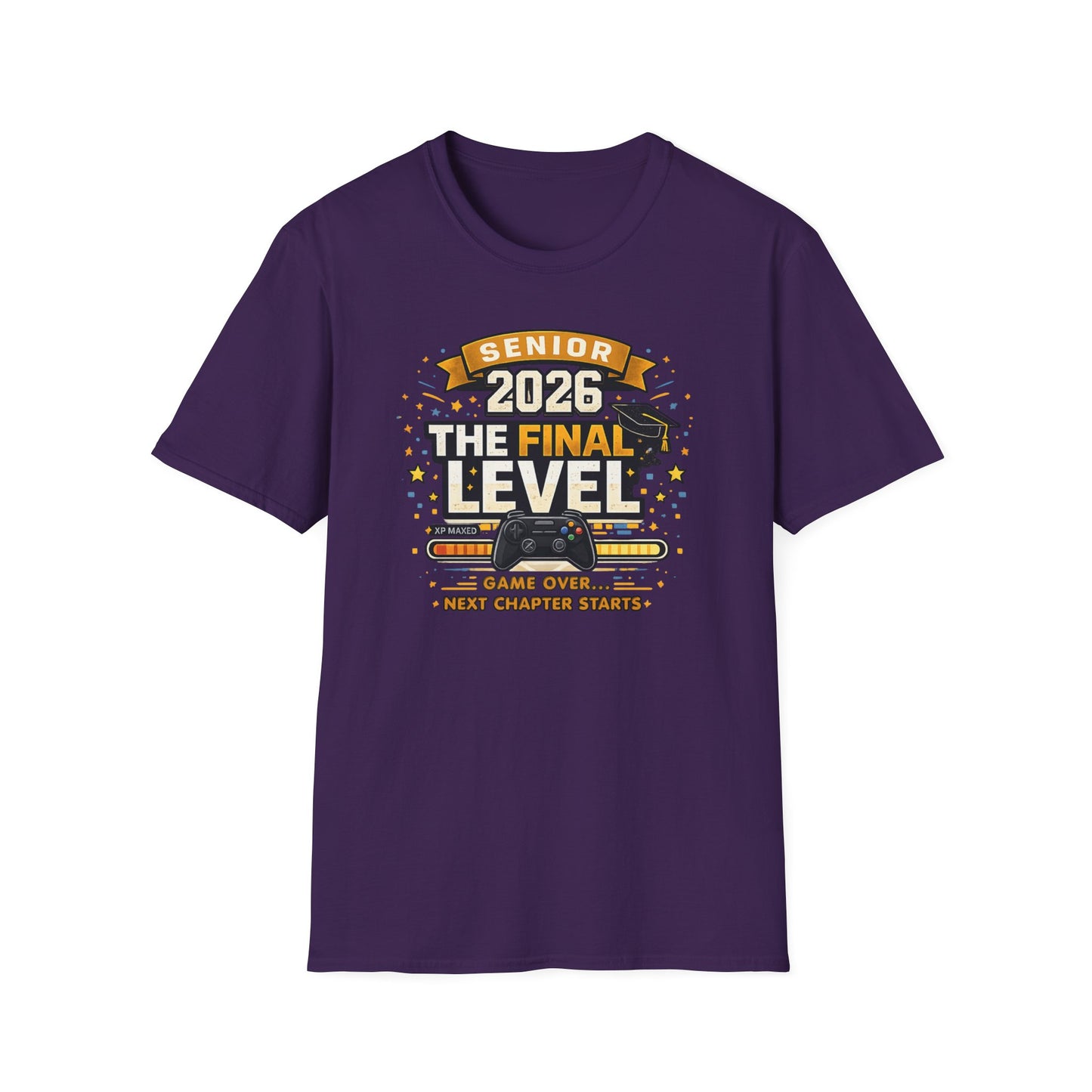 Senior 2026 The Final Level Gamer Graduation T-Shirt, Class of 2026 Game Over Next Chapter Starts Tee for Boys Girls Grad