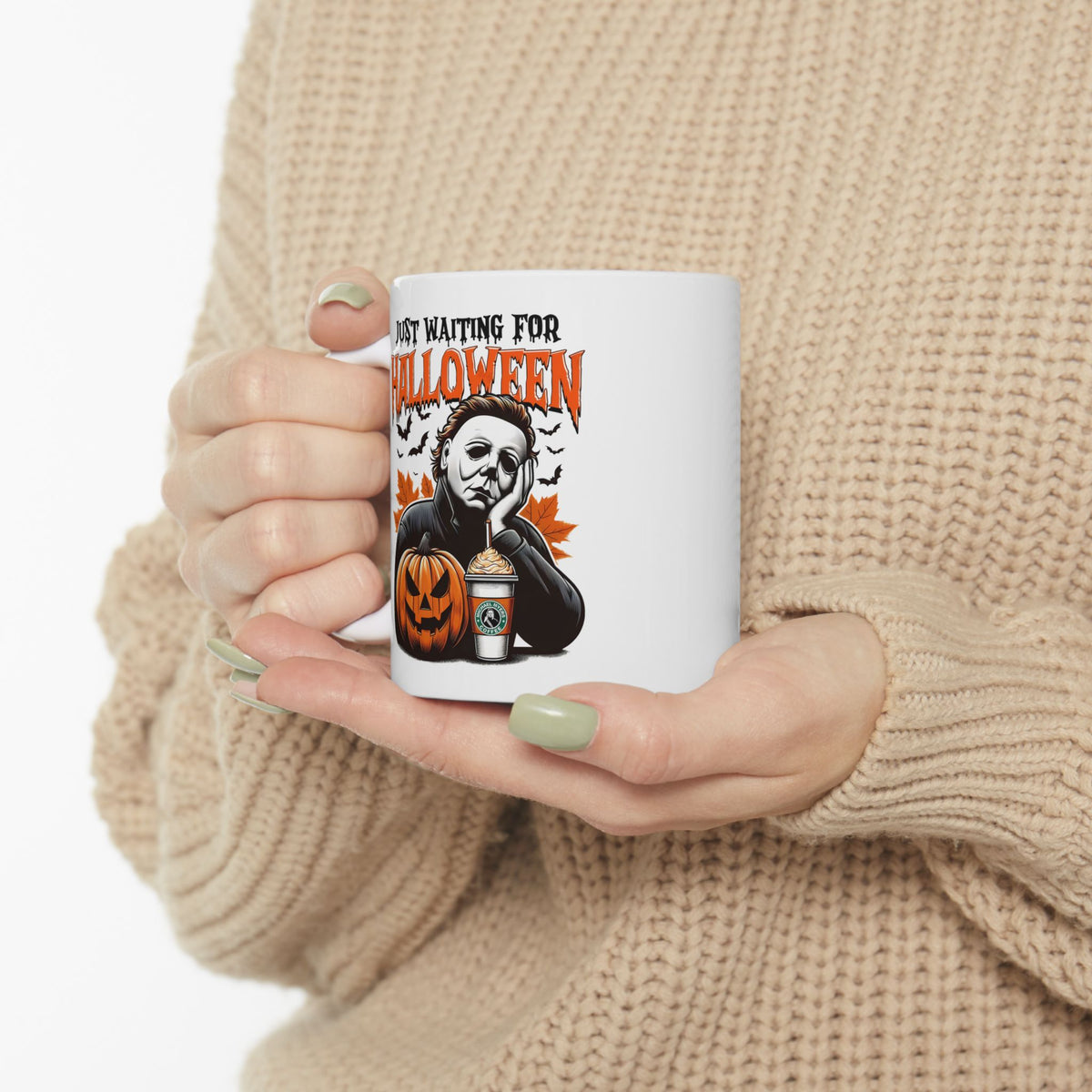 Michael Myers Just Waiting for Halloween Mug - Halloween Horror Lovers, Coffee Lovers, Spooky Gifts, Unique Home Decor, 11oz 15oz