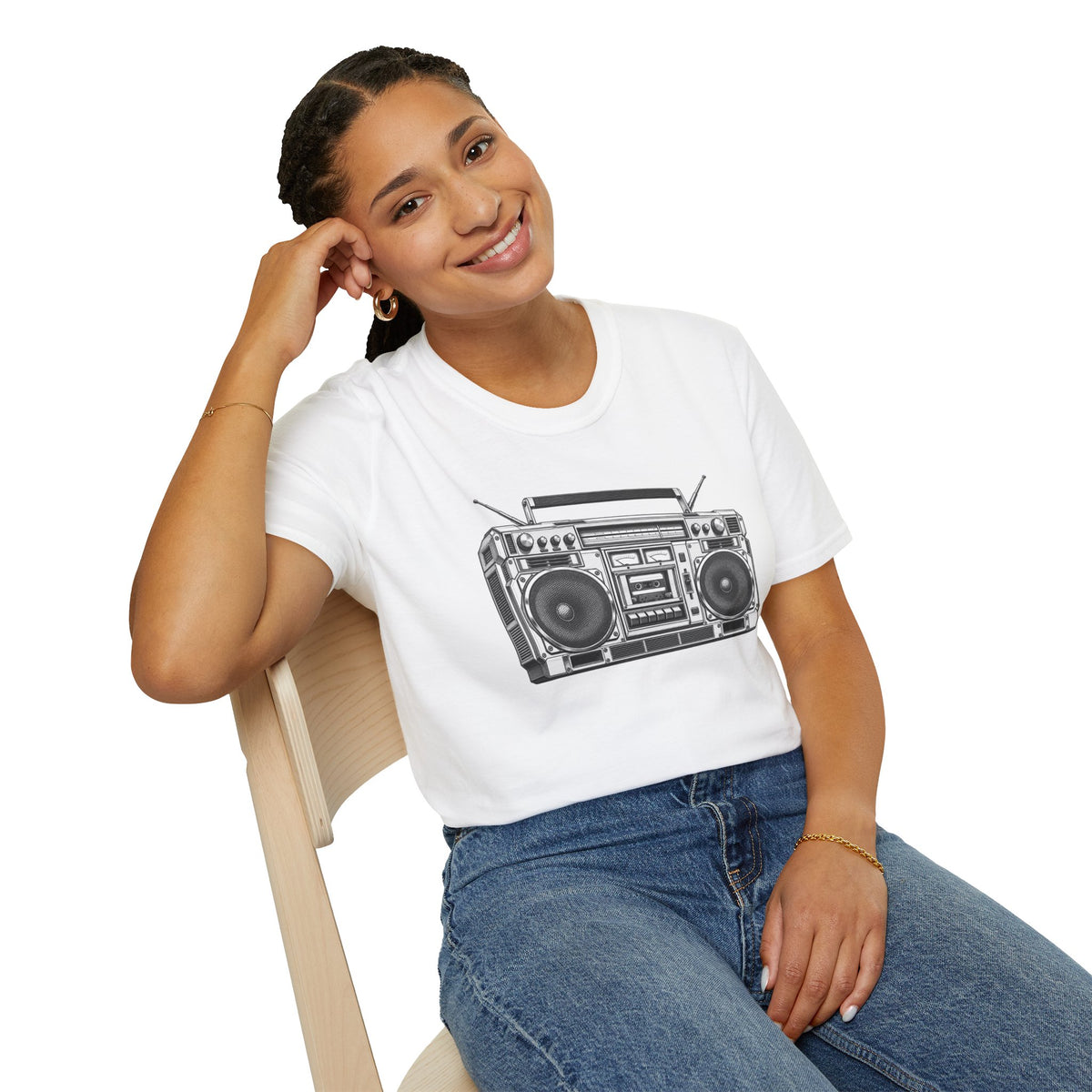 Boombox T-Shirt, Retro Music Shirt, Vintage Cassette Radio Tee, 80s 90s Nostalgia, Music Lover Gift