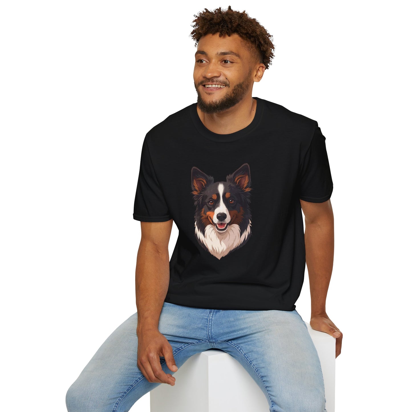 Border Collie Dog Portrait Shirt – Border Collie Dog Lover Gift, Cute Dog Mom Tee, Dog Dad Shirt, Pet Breed Apparel