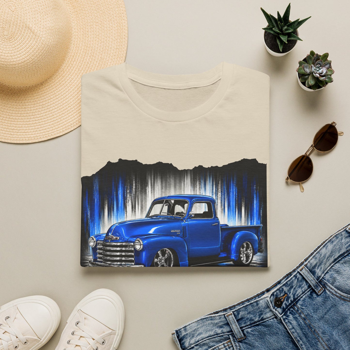Vintage Truck Shirt, Blue Pickup Truck Tee, Classic Truck Graphic Shirt, Truck Enthusiast Gift, Retro Auto Unisex Tee