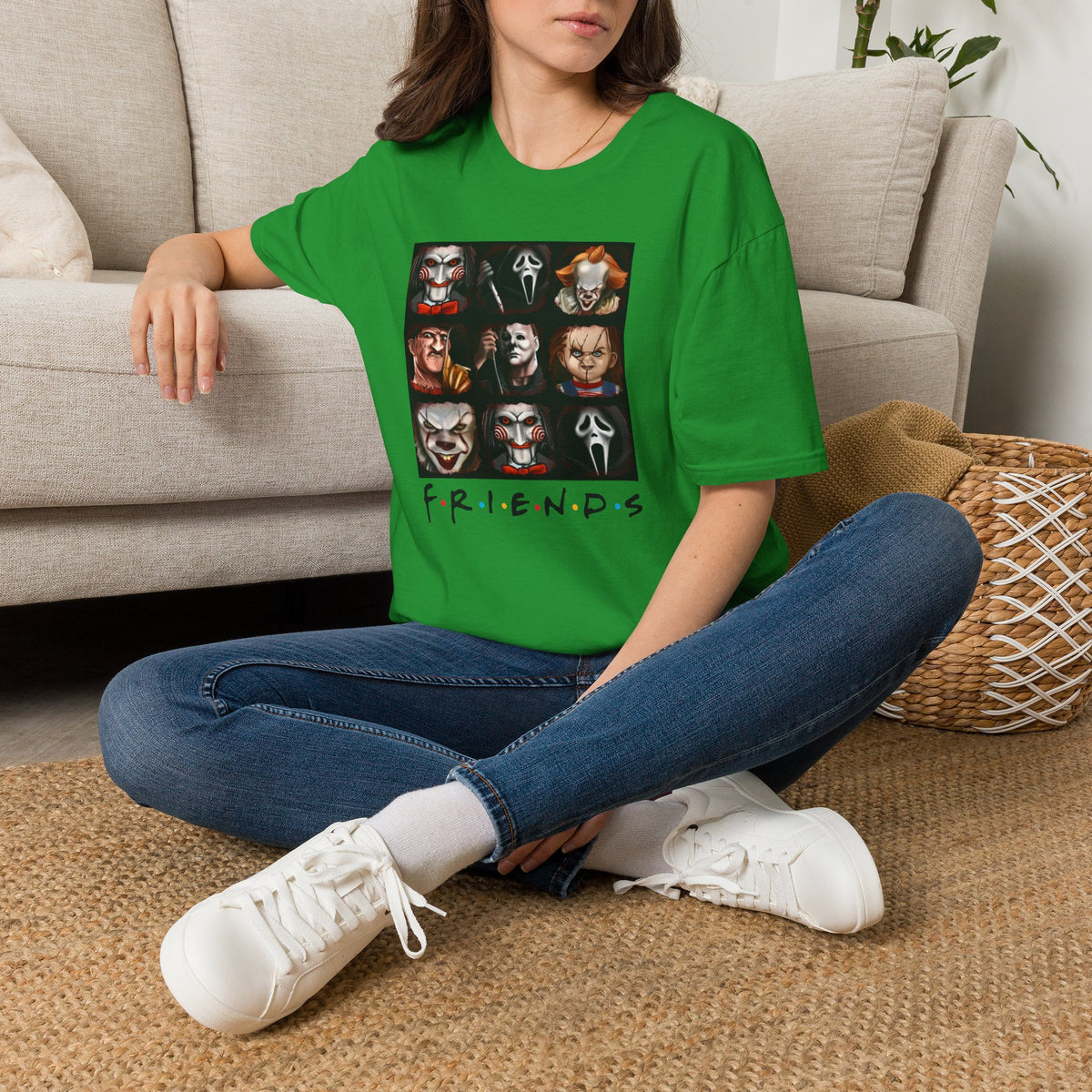 Horror Movie Villains Halloween Softstyle T-Shirt, Scary Movie Tee, Halloween Shirt, Horror Movie Fan Gift, Horror Movie Characters