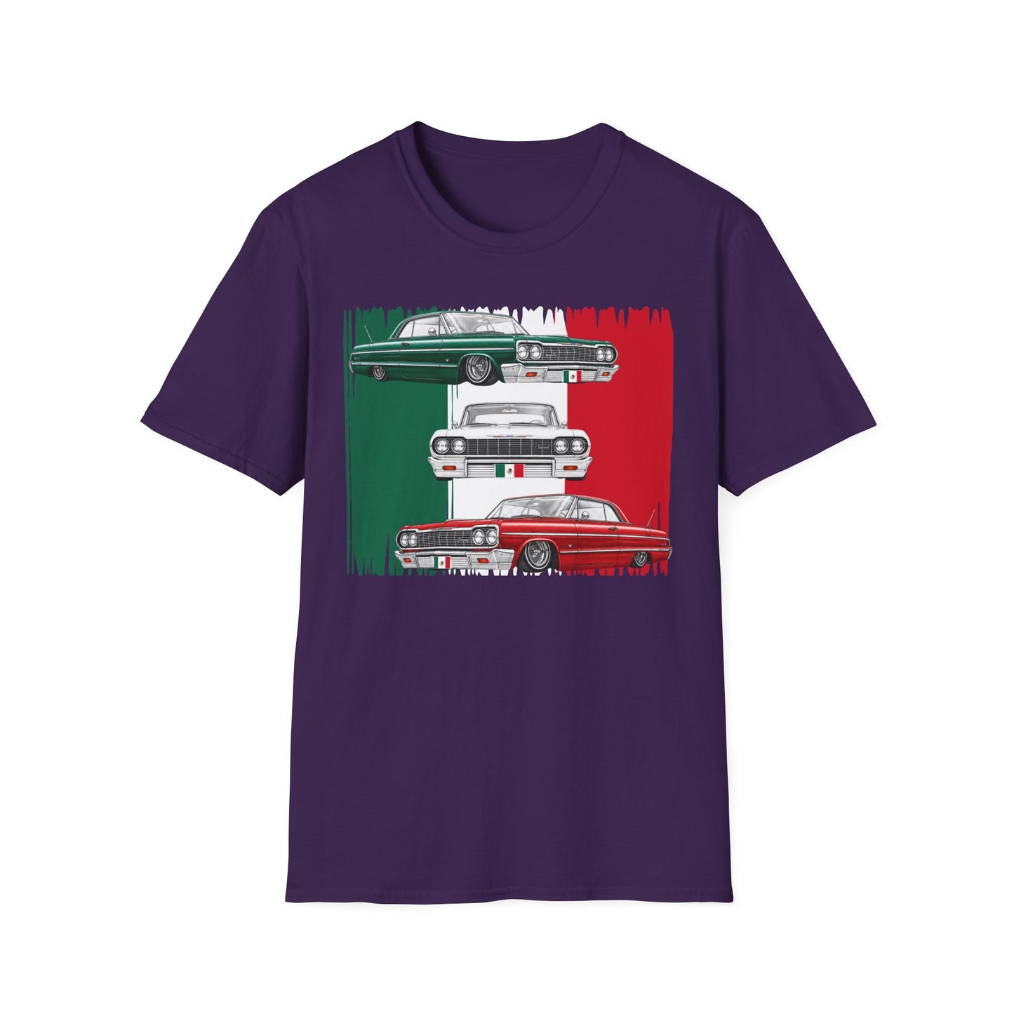 Lowrider Shirt, Mexican Flag Classic Car Tee, Vintage Car Graphic Shirt, Car Enthusiast Gift, Retro Auto Unisex Tee