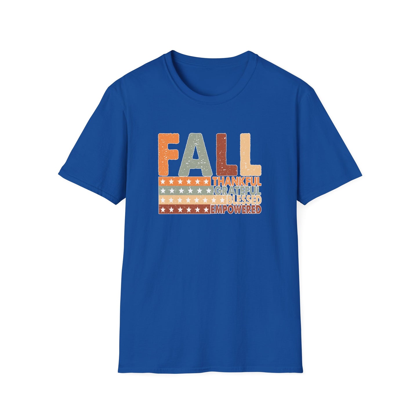 Fall Unisex Softstyle T-Shirt with Inspirational Words, Thankful, Grateful, Blessed, Empowered, Fall Tee, Hope Shirt, Thanksgiving Shirt