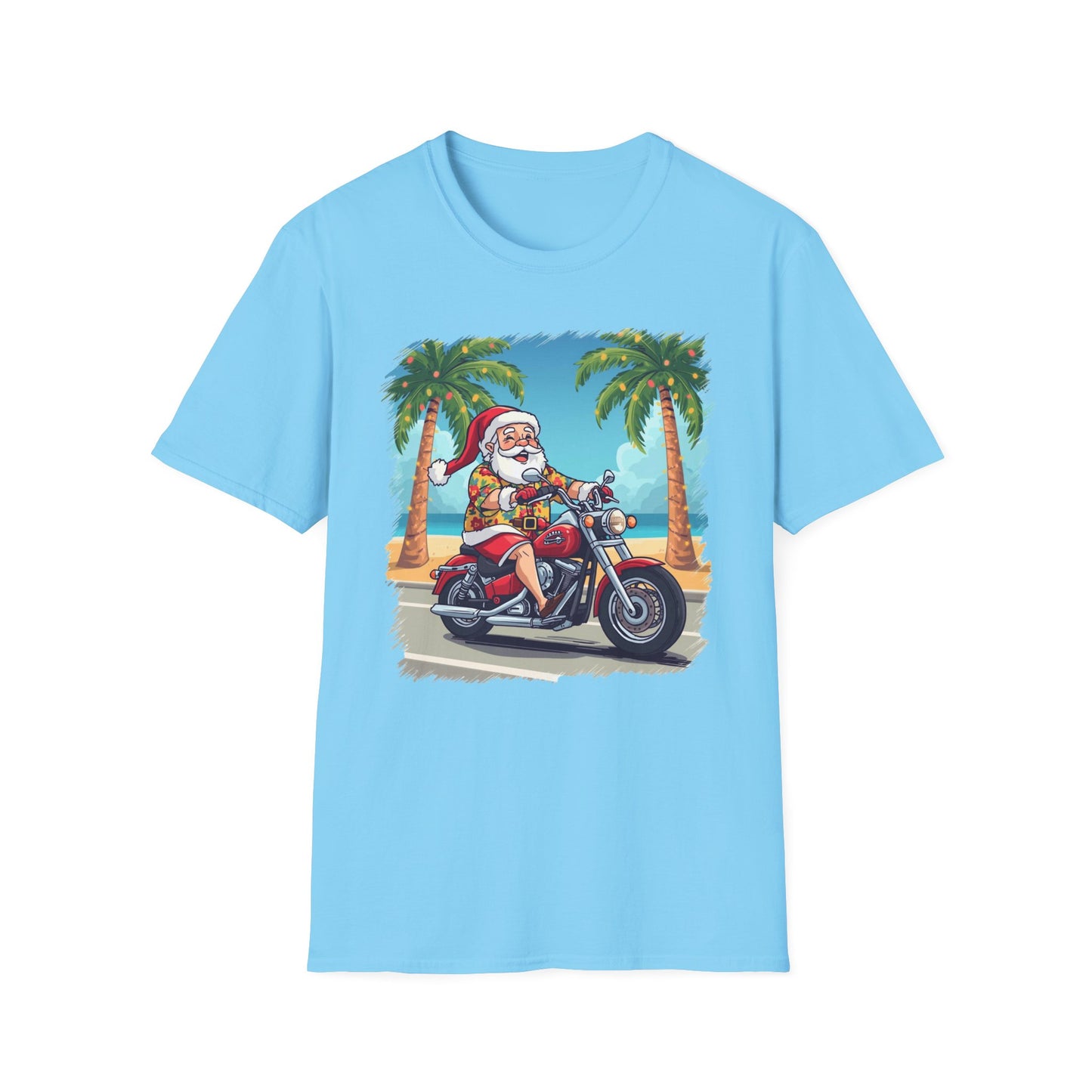 Tropical Santa riding a motorcycle shirt, Family Christmas Shirts, Christmas T Shirt, Holiday Shirt, Cute Xmas Shirt for the family, Holiday Gift