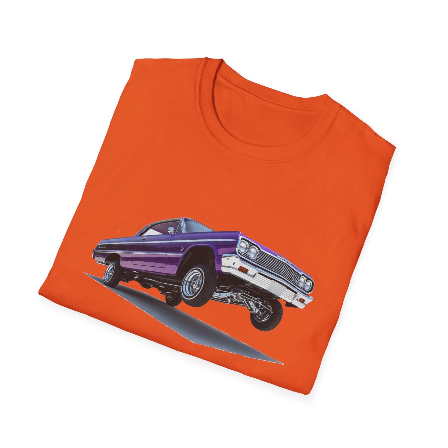 1964 Chevy Impala Hydraulics Lowrider Hoppin' Ink Drawing T-Shirt - Old School Hip Hop Cholo Art Tee Design - Chicano Car Club Graphic Tee