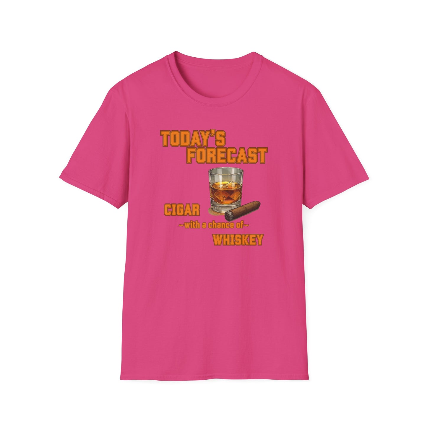 Today's Forecast Cigar with a chance of Whiskey Unisex T-Shirt, BBQ Pool Party Shirt, Fathers Day Gift, Relaxation Leisure, Cigar lover Gift