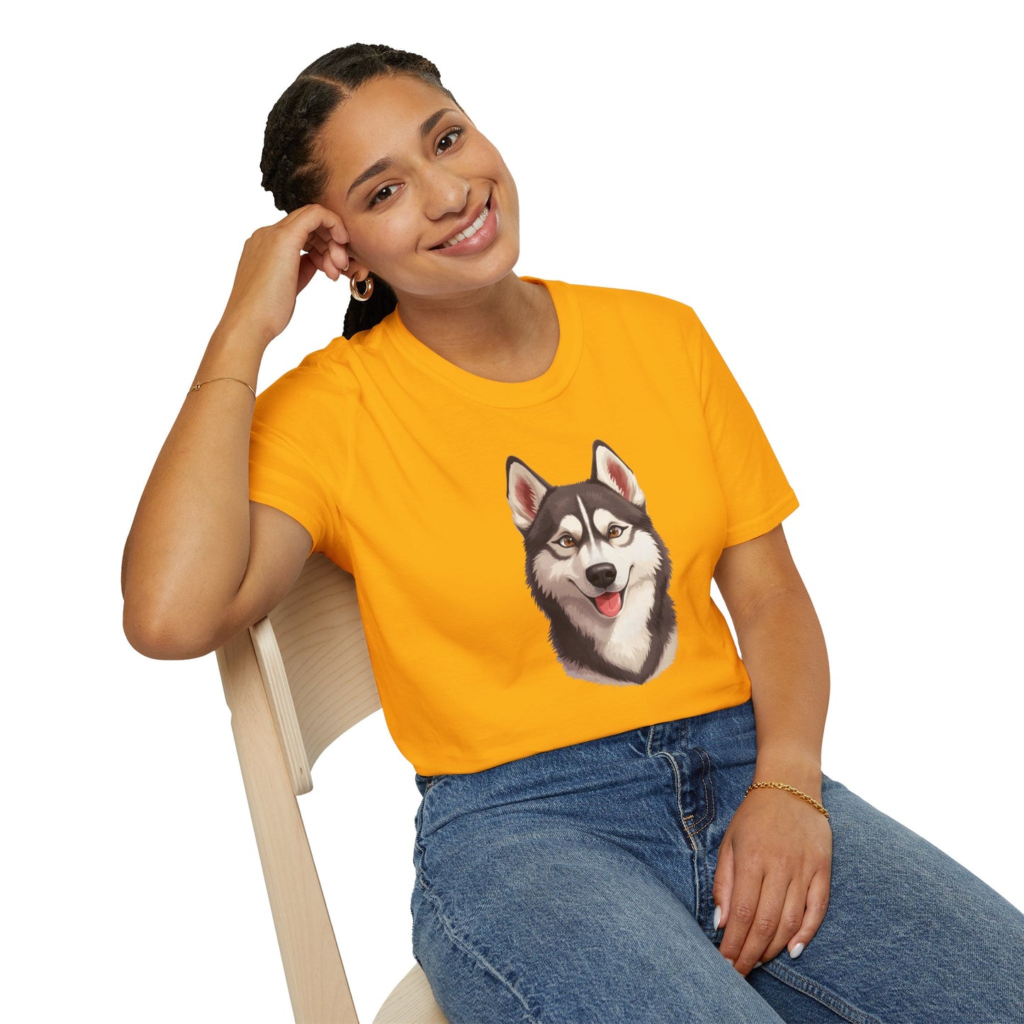 Siberian Husky Dog Portrait Shirt – Husky Dog Lover Gift, Cute Dog Mom Tee, Dog Dad Shirt, Pet Breed Apparel