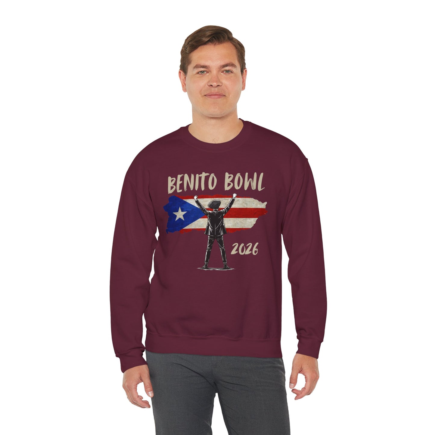 Benito Bowl 2026 PR Flag Sweatshirt, Benito Bowl, Football Fan Gift, Puerto Rico Boricua Heritage Culture Pride sweatshirt