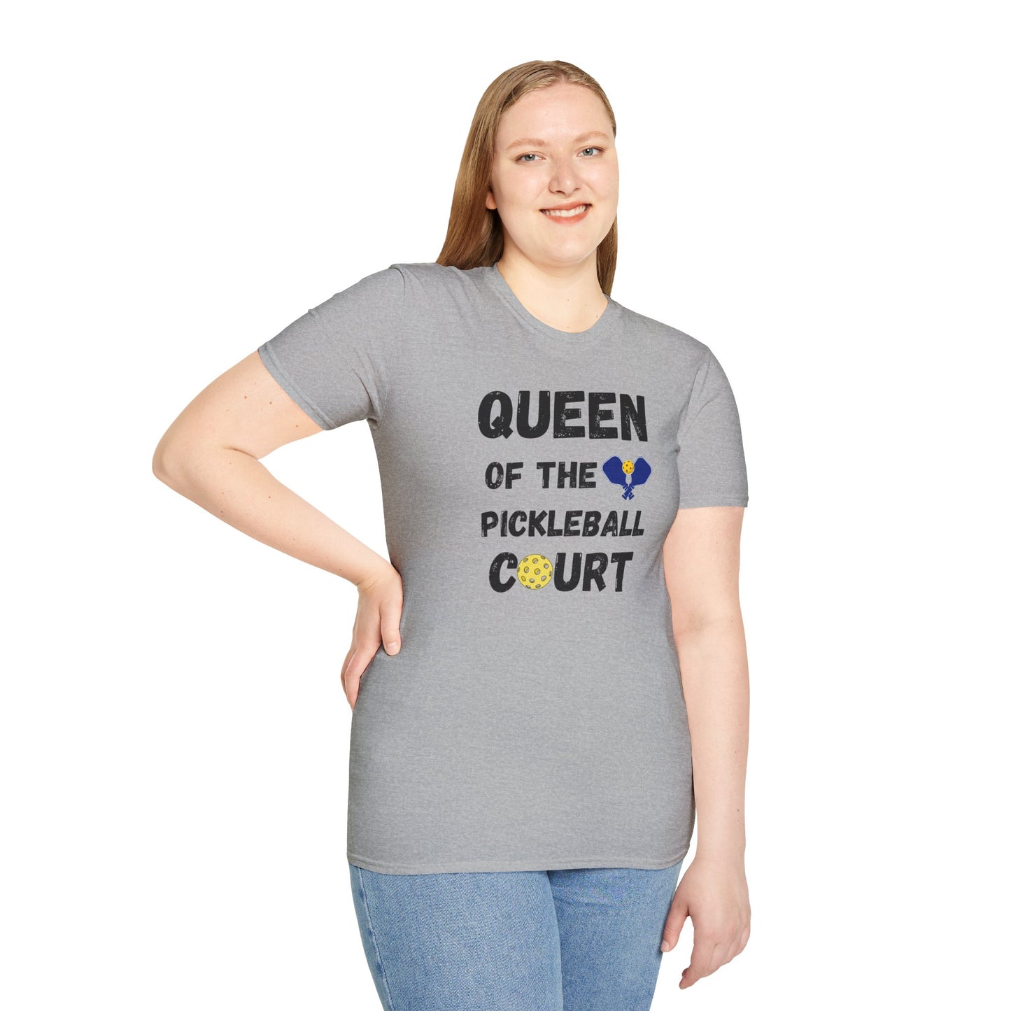 Queen of the Pickleball Court Unisex Softstyle T-Shirt, Pickleball Gift, Pickleball Apparel, Pickleball Lover Shirt, Pickleball Player Tee,