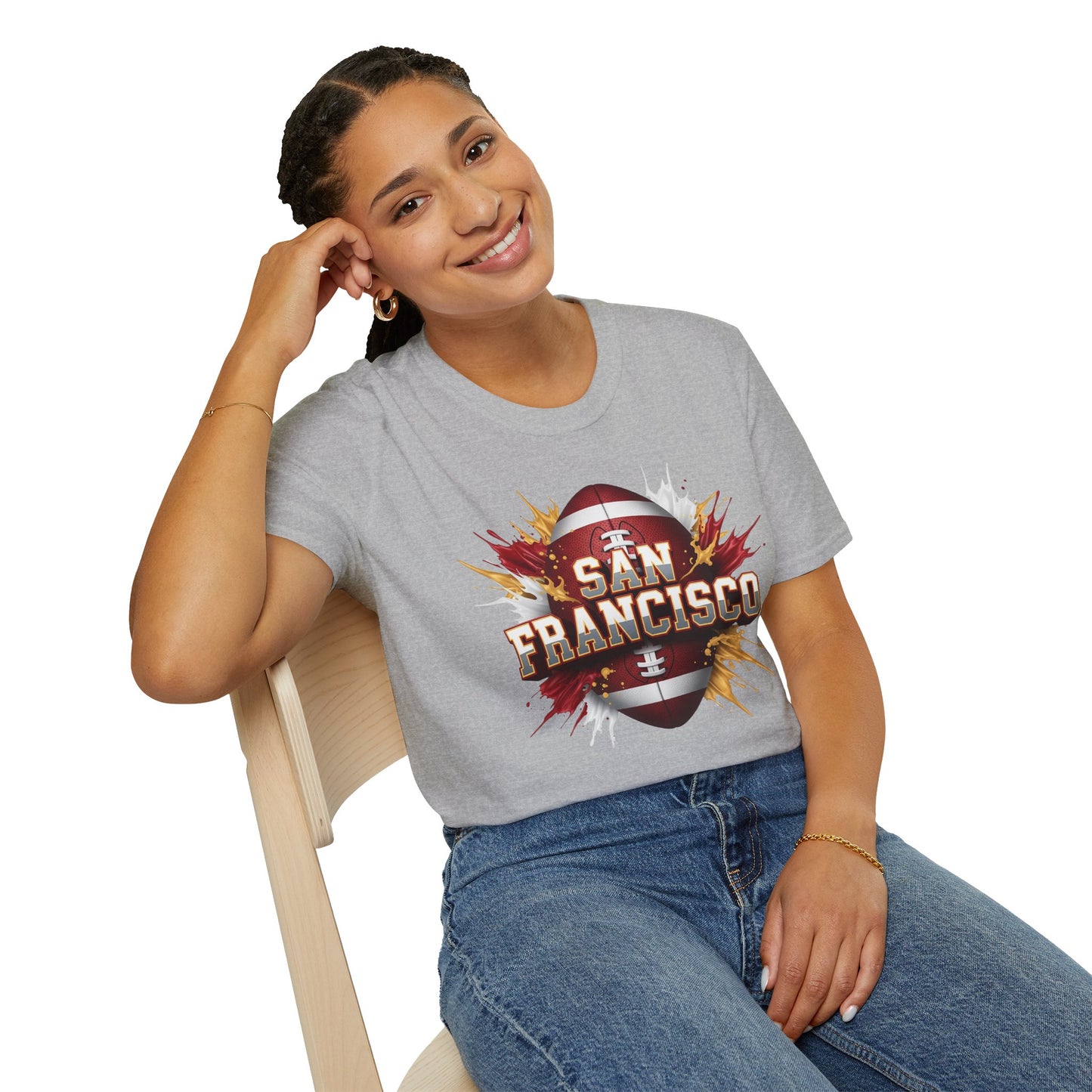 San Francisco Football Unisex T-Shirt, San Francisco Team Tee, Football Gift for San Francisco Fans, Game Day Shirt, Sports Fan Apparel