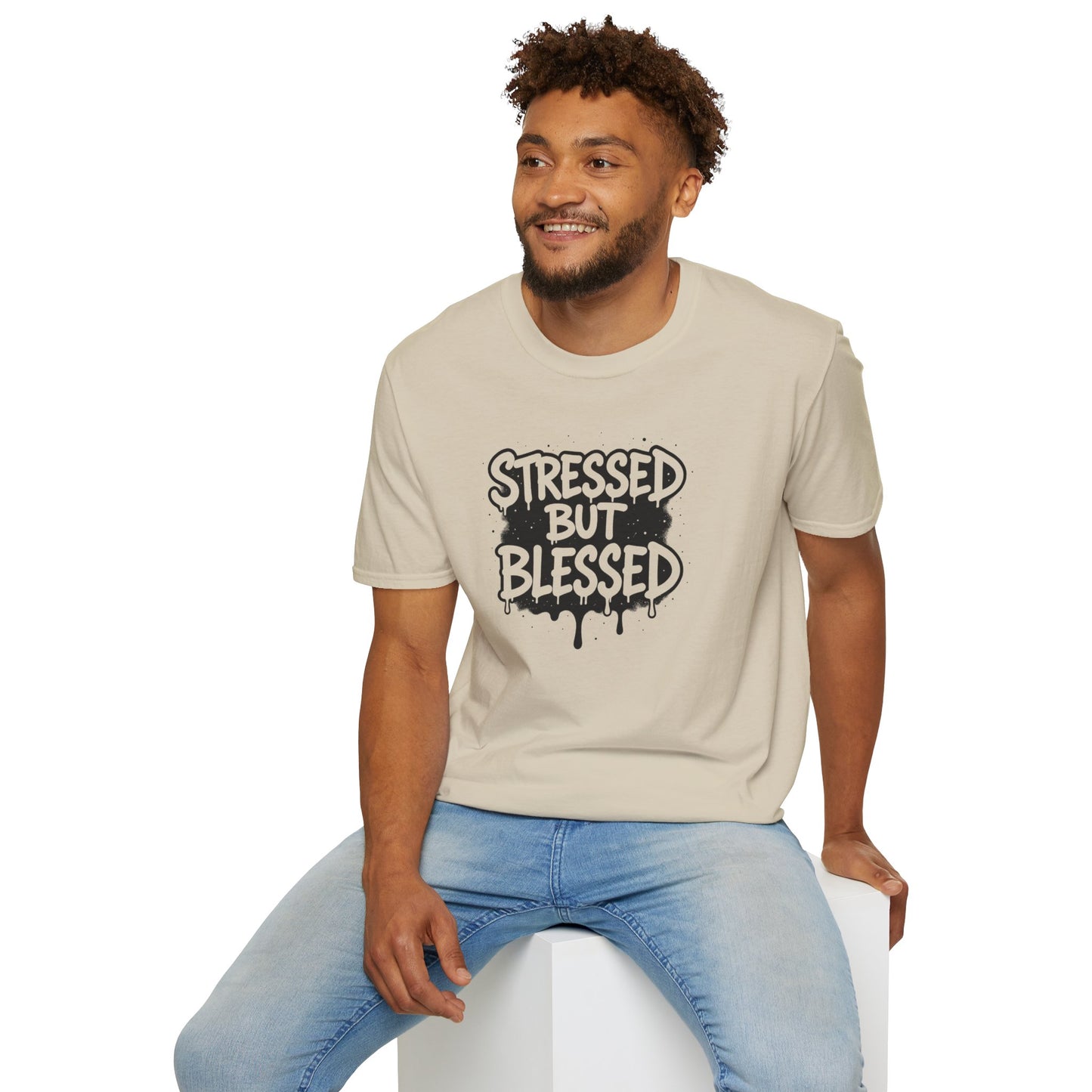 Stressed But Blessed T-Shirt – Inspirational Christian Quote Tee, Faith Graphic Shirt for Everyday Motivation