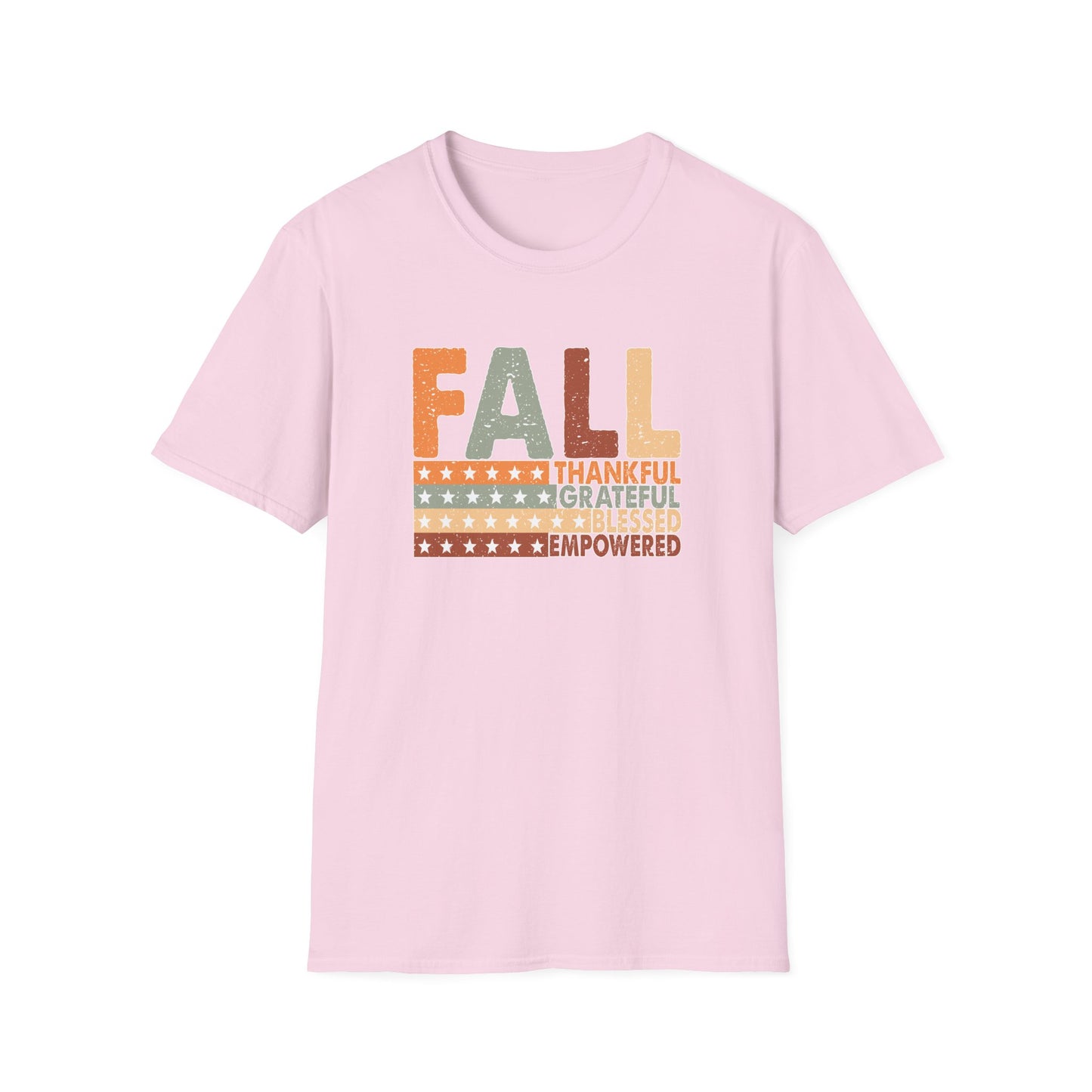 Fall Unisex Softstyle T-Shirt with Inspirational Words, Thankful, Grateful, Blessed, Empowered, Fall Tee, Hope Shirt, Thanksgiving Shirt