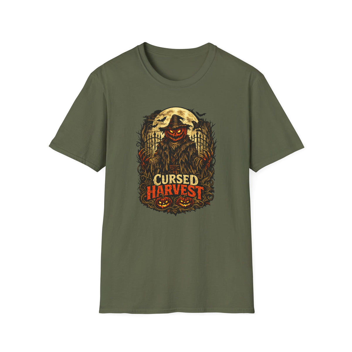 Halloween Scarecrow Shirt, Cursed Harvest T-Shirt, Scary Pumpkin Horror Tee, Haunted Harvest Shirt, Spooky Season Gift