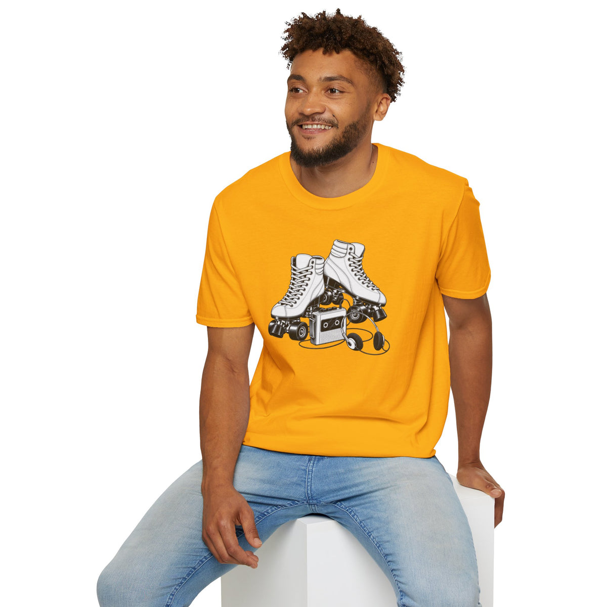 Roller Skate T-Shirt, Retro Cassette Tee, Vintage Roller Rink Shirt, Music Lover Gift, Skater Tee