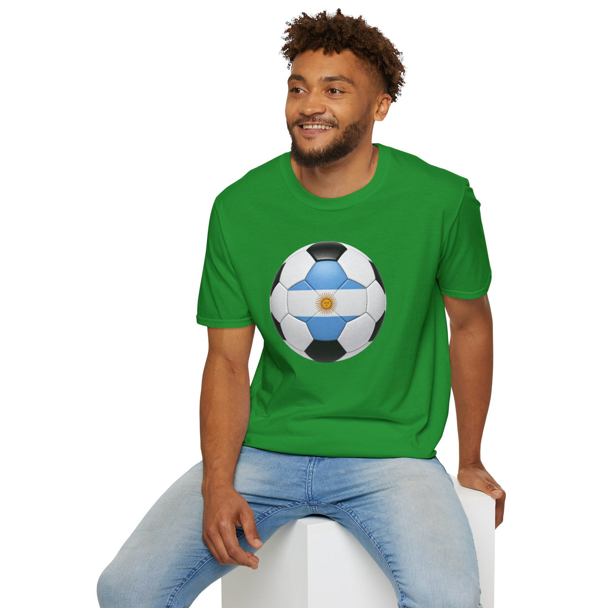 Argentina Soccer Ball Shirt, Argentina Futbol Tee, Light Blue White Soccer T-Shirt, Game Day Fan Shirt, Sports Gift