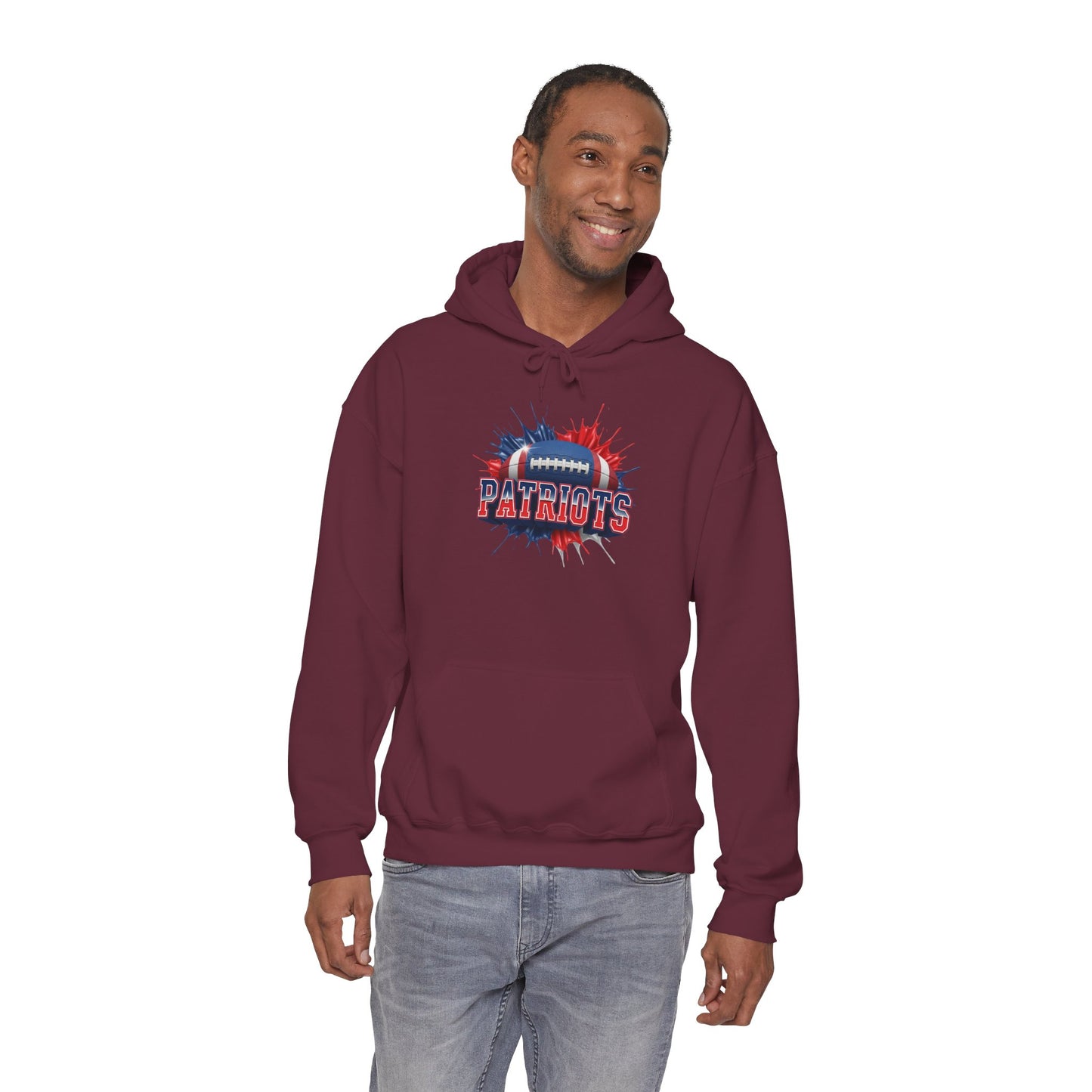 New England Football Hoodie, New England Team Hoodie, Football Gift for New England Fans, Game Day Sports Fan Apparel, Football Fan Gift