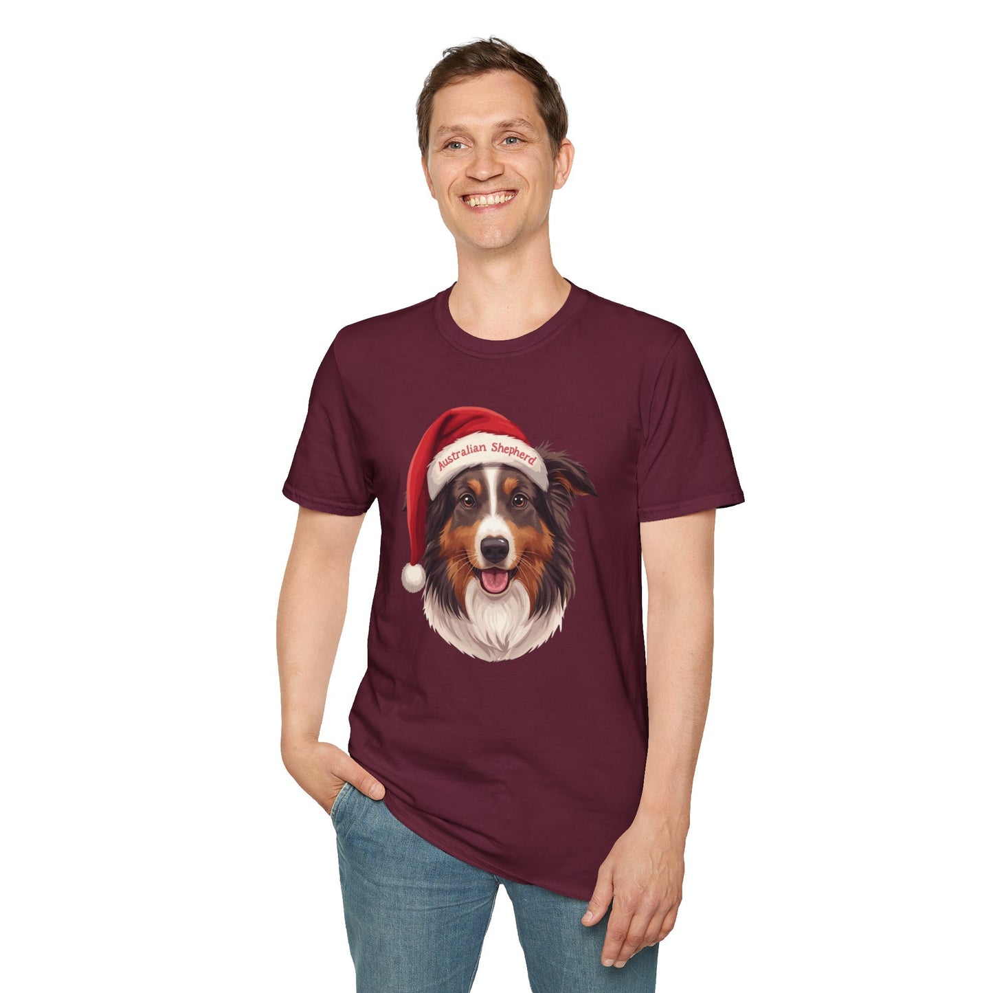Australian Shepherd Dog Portrait Shirt – Aussie Dog Lover Gift, Cute Dog Mom Tee, Dog Dad Shirt, Pet Breed Apparel
