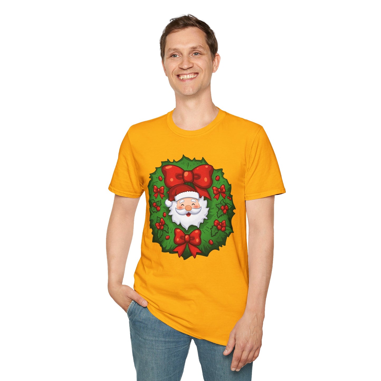 Santa Wreath Shirt, Family Christmas Shirts, Christmas T Shirt, Holiday Shirt, Cute Xmas Shirt for the family, Holiday Gift