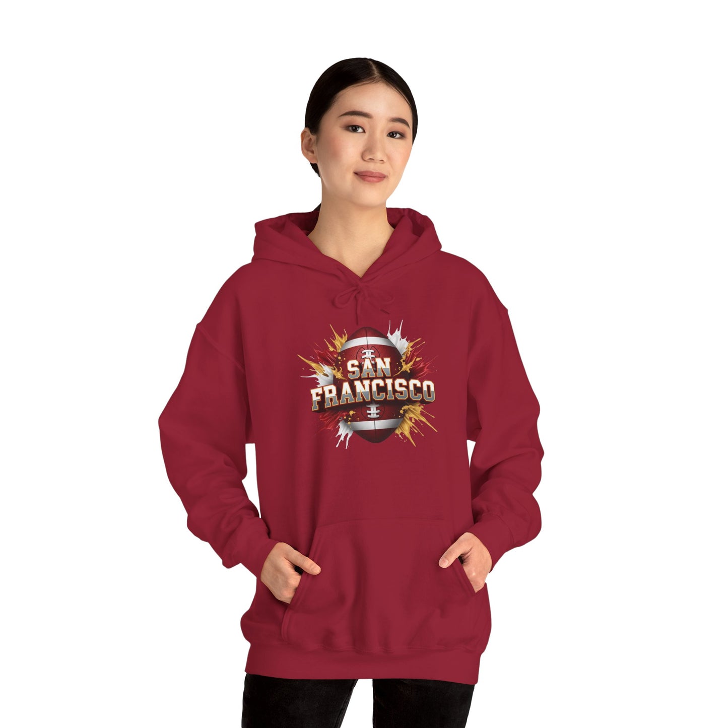 San Francisco Football Hoodie, San Francisco Team Hoodie, Football Gift for San Francisco Fans, Game Day Sports Fan Apparel, Football Fan