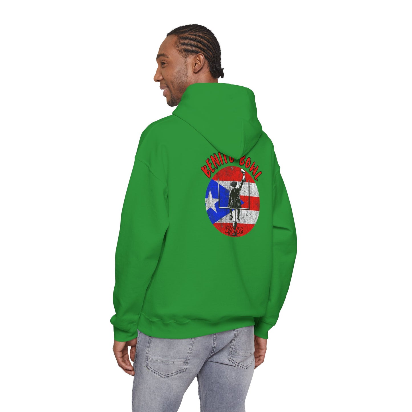 Benito Bowl 2/8/26 Hoodie – Puerto Rico Heritage, Boricua Pride Football Benito Fan Hoodie
