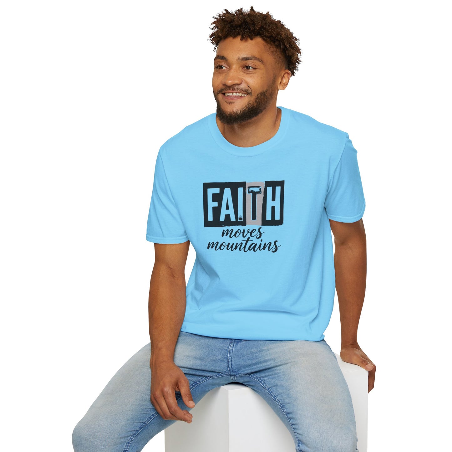 Faith Moves Mountains T-Shirt – Inspirational Christian Shirt, Bible Verse Faith Tee, Motivational Religious Apparel