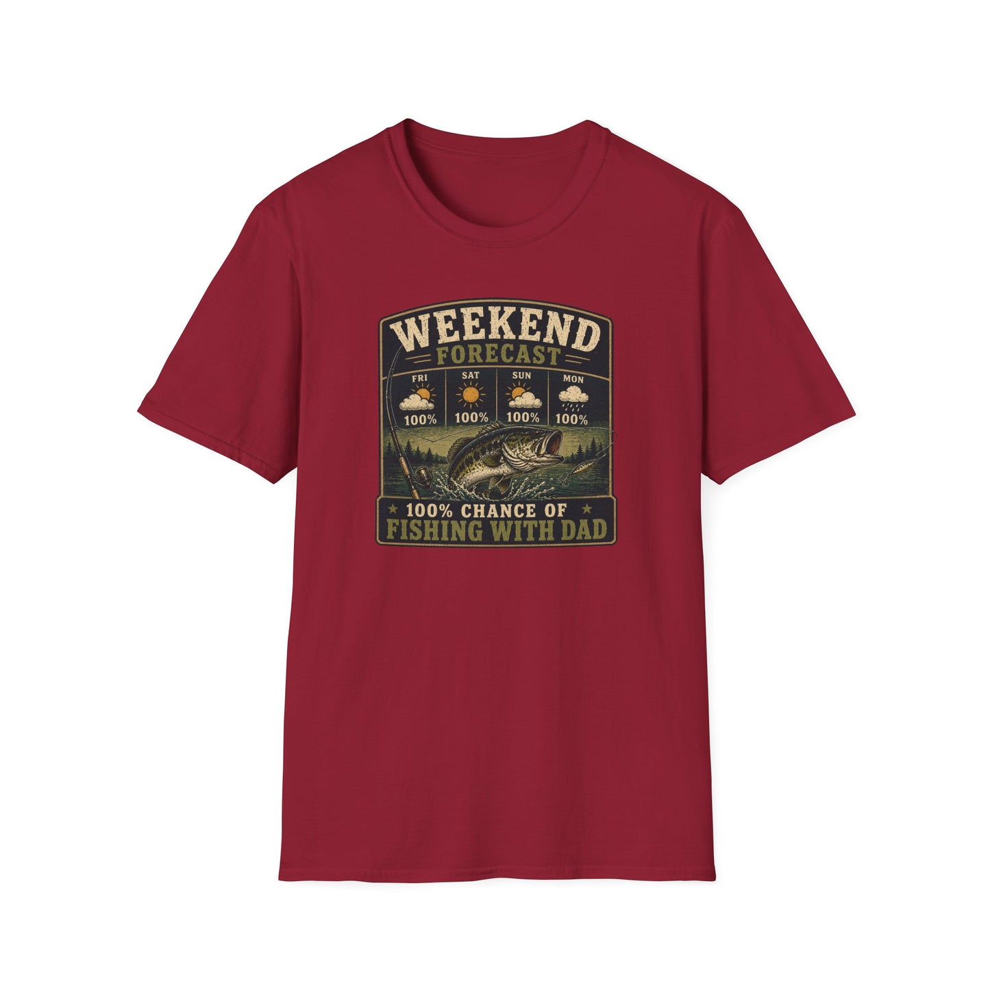 Fishing Dad Shirt, Weekend Forecast Fishing with Dad Tee, Bass Fishing T-Shirt, Fathers Day Gift for Dad, Fisherman Shirt