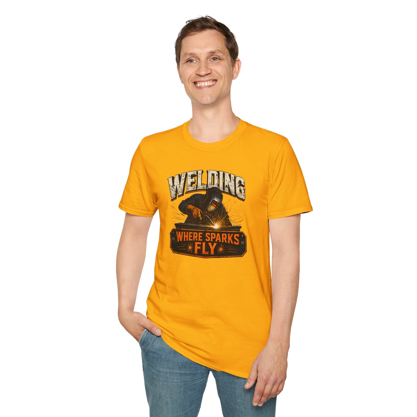 Welding Where Sparks Fly Shirt, Funny Welder T Shirt Gift, Welding Graphic Tee, Metal Worker Shirt, Blue Collar Tee