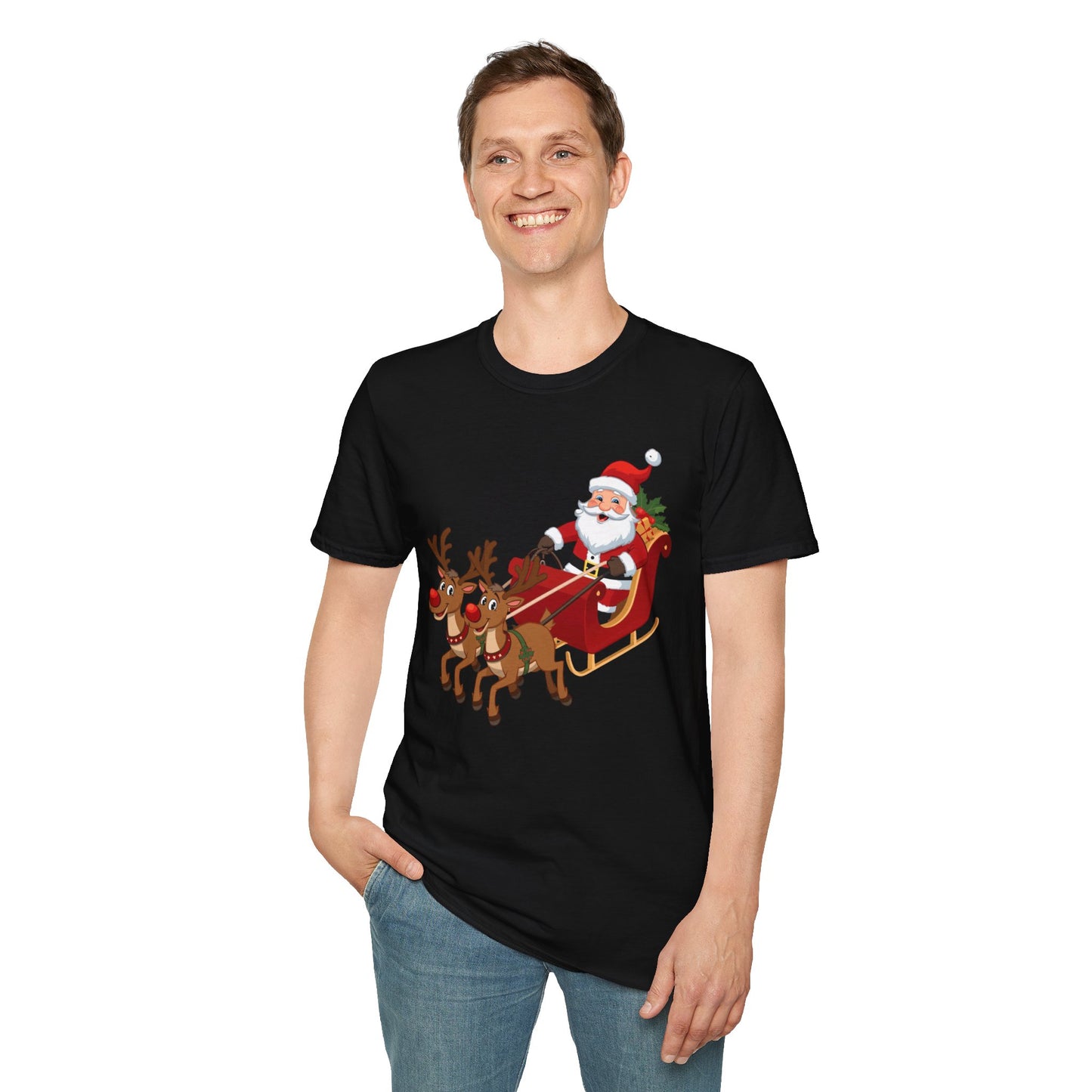 Santa flying Sleigh Shirt, Family Christmas Shirts, Christmas T Shirt, Holiday Shirt, Cute Xmas Shirt for the family, Holiday Gift